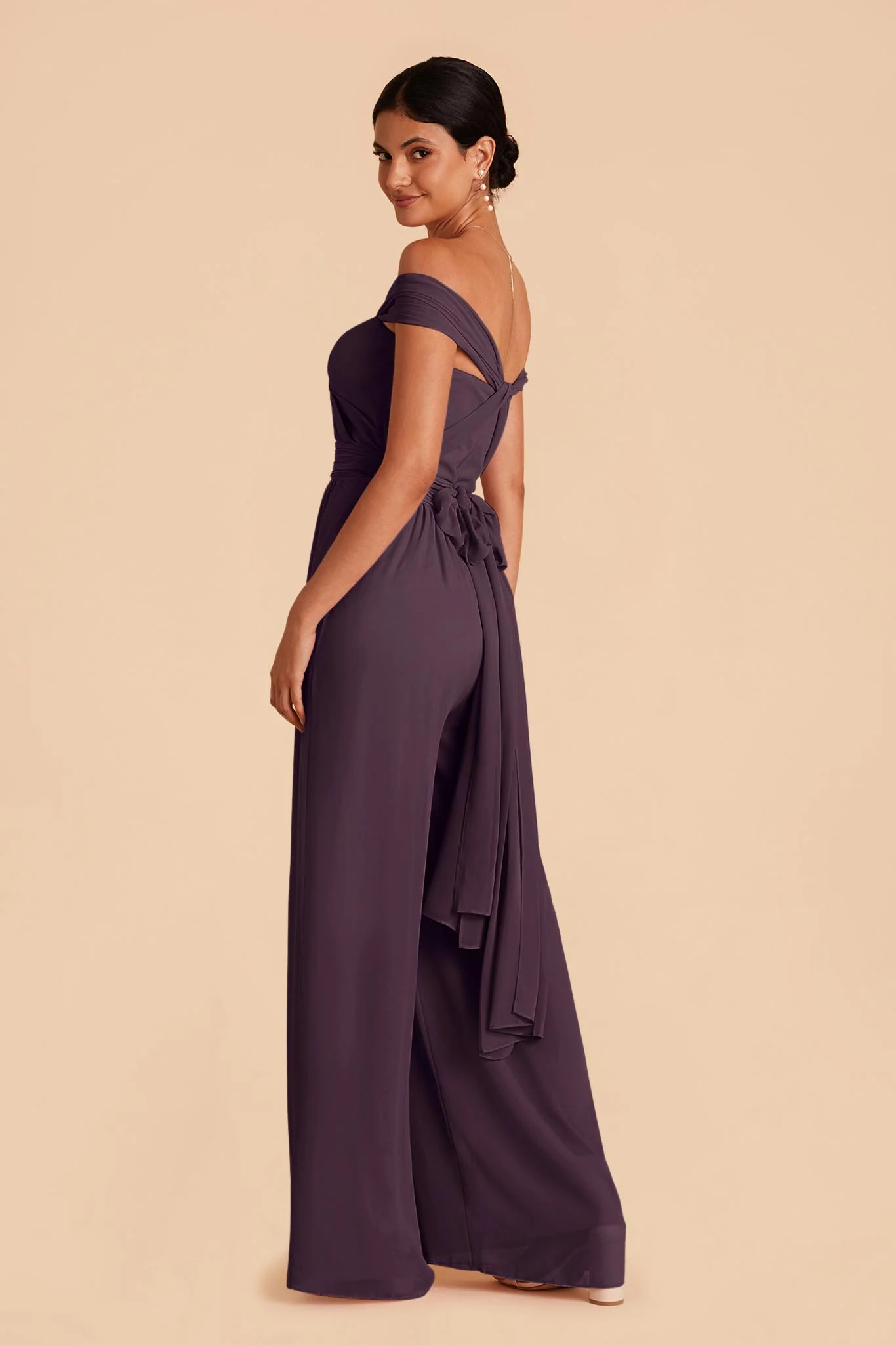Gigi Chiffon Jumpsuit - Plum - Image 6