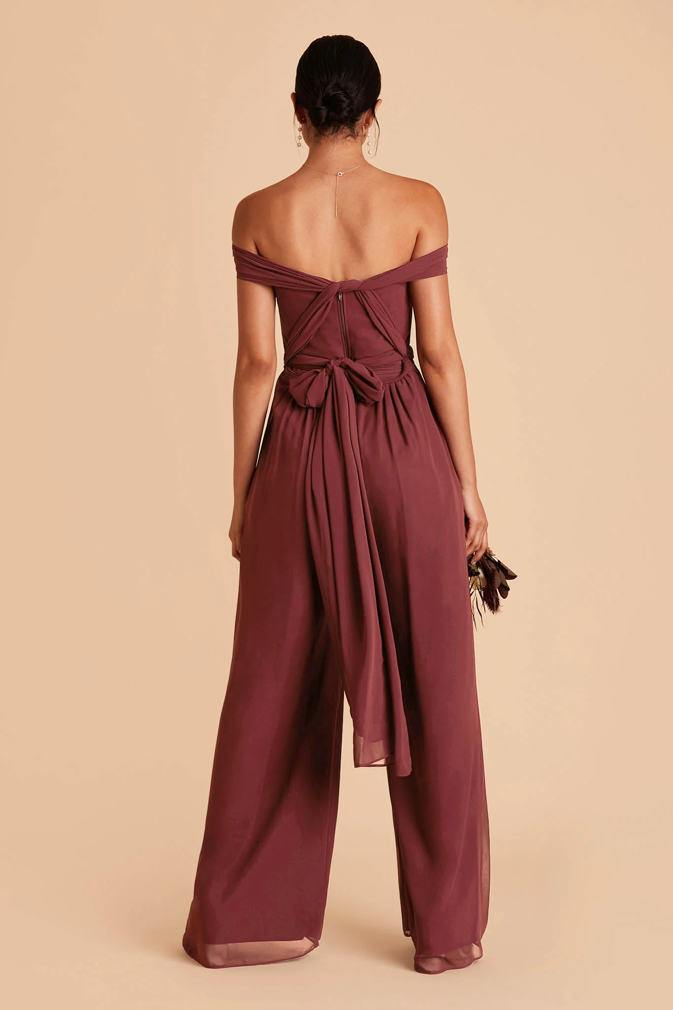 Gigi Chiffon Jumpsuit - Rosewood - Image 6