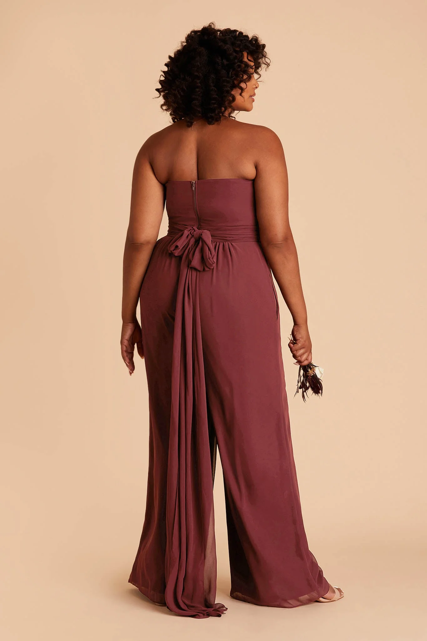Gigi Chiffon Jumpsuit - Rosewood - Image 8