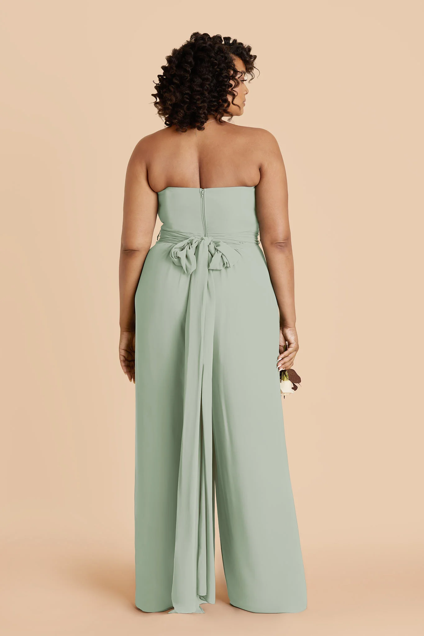 Gigi Chiffon Jumpsuit - Sage - Image 8