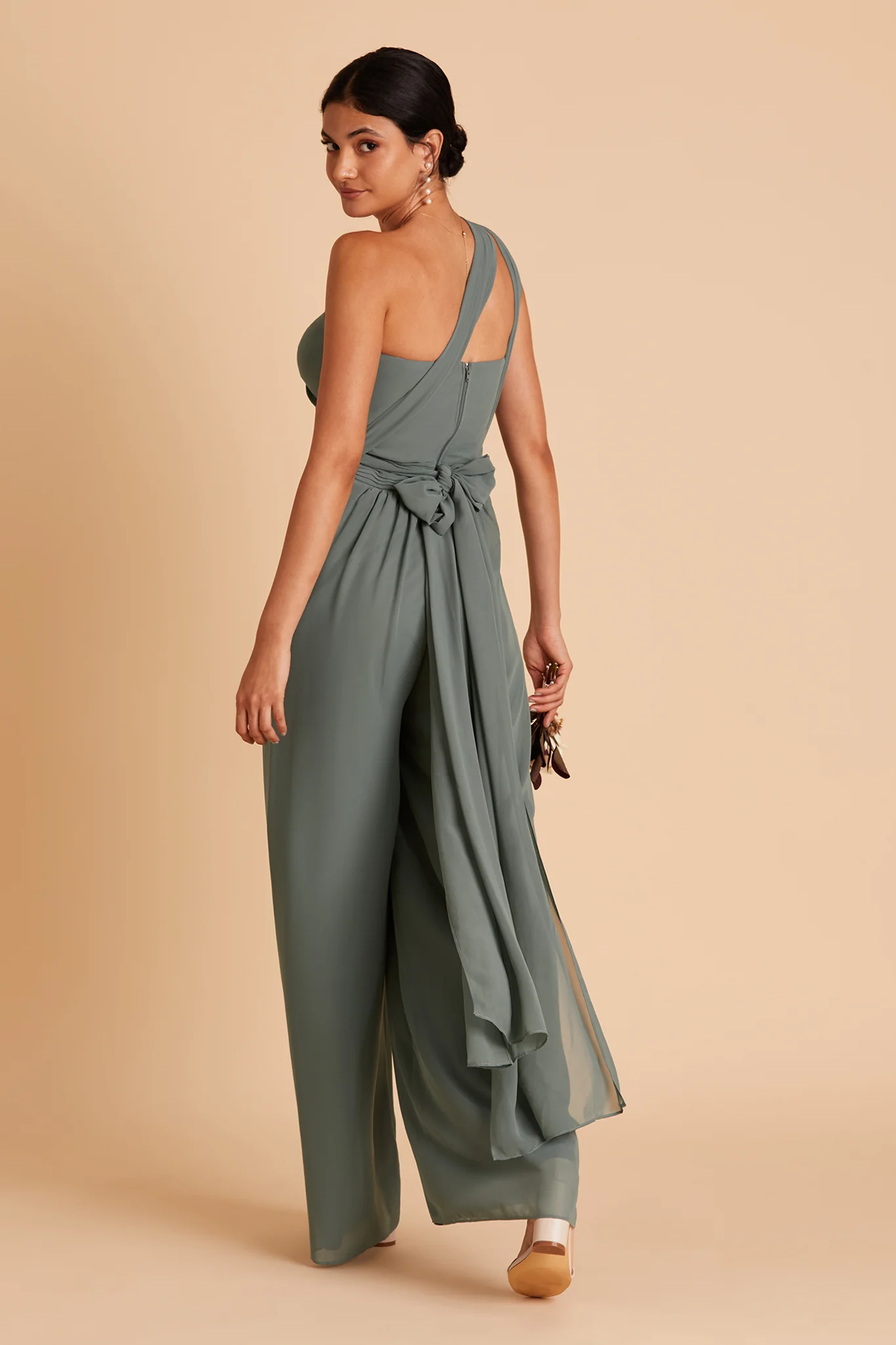 Gigi Chiffon Jumpsuit - Sea Glass - Image 10