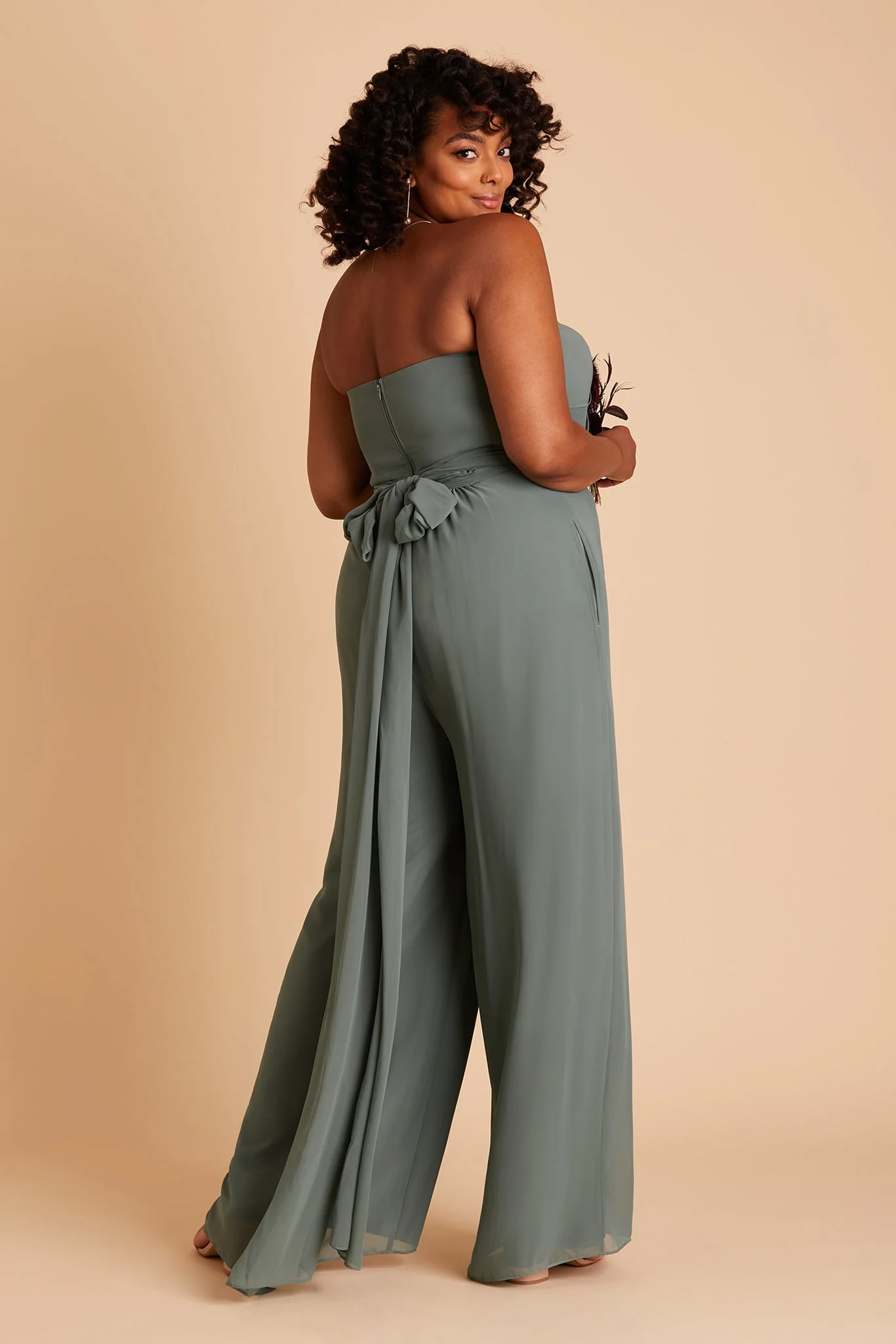 Gigi Chiffon Jumpsuit - Sea Glass - Image 17