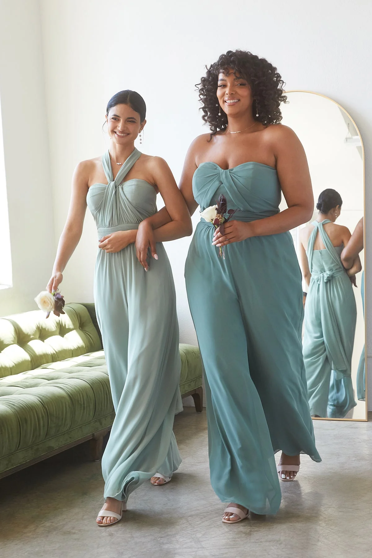 Gigi Chiffon Jumpsuit - Sea Glass - Image 19