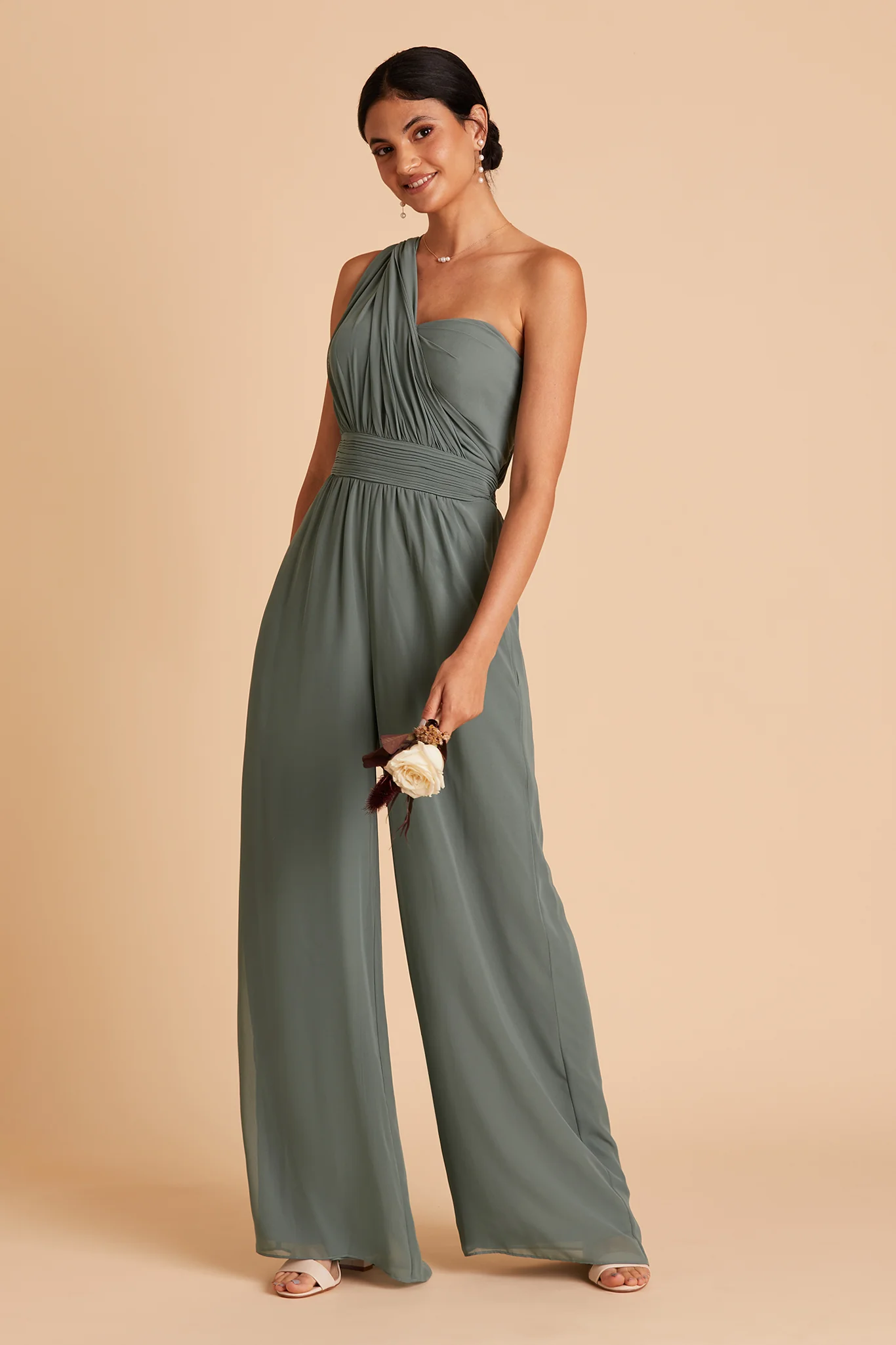 Gigi Chiffon Jumpsuit - Sea Glass - Image 4