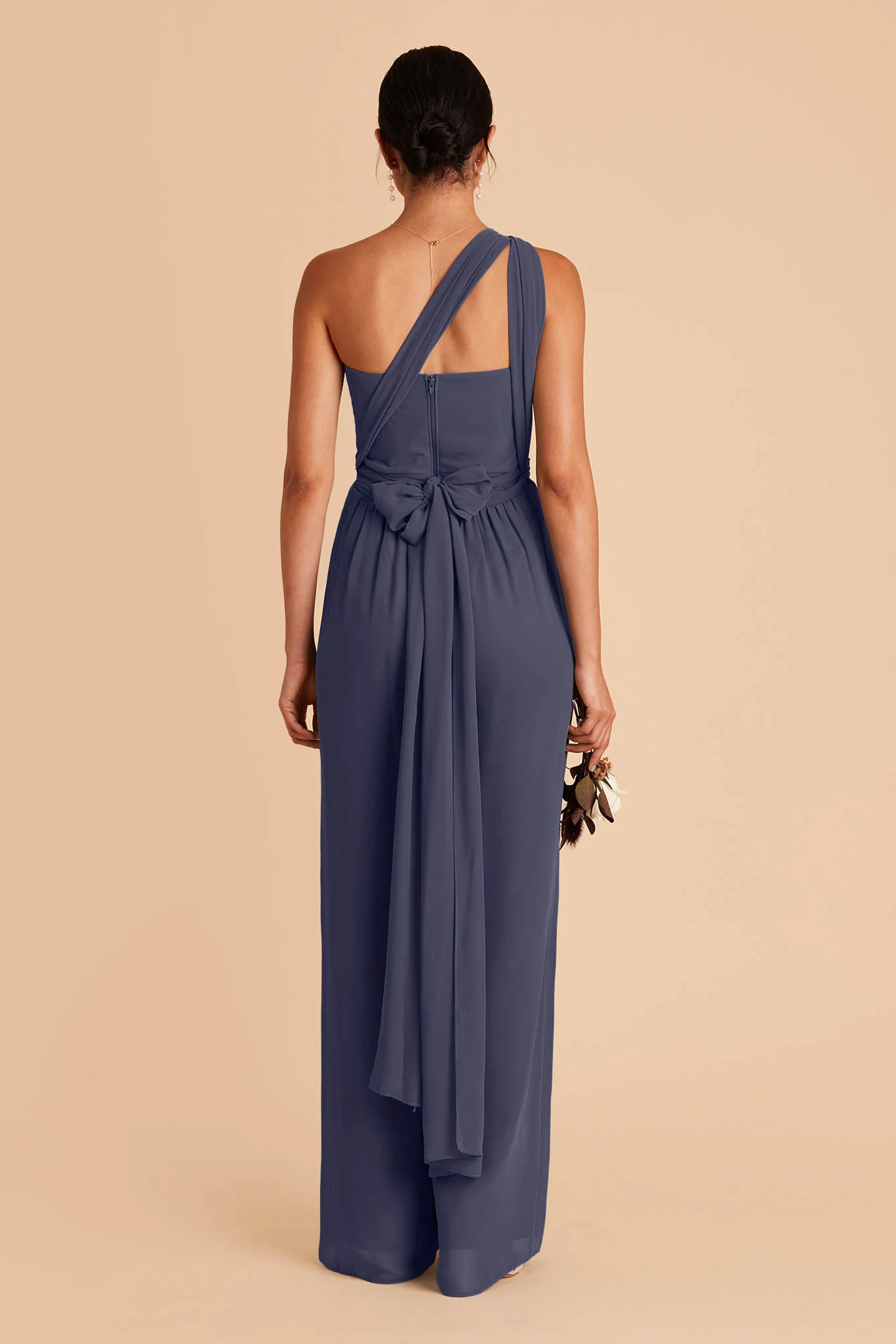 Gigi Chiffon Jumpsuit - Slate Blue - Image 4