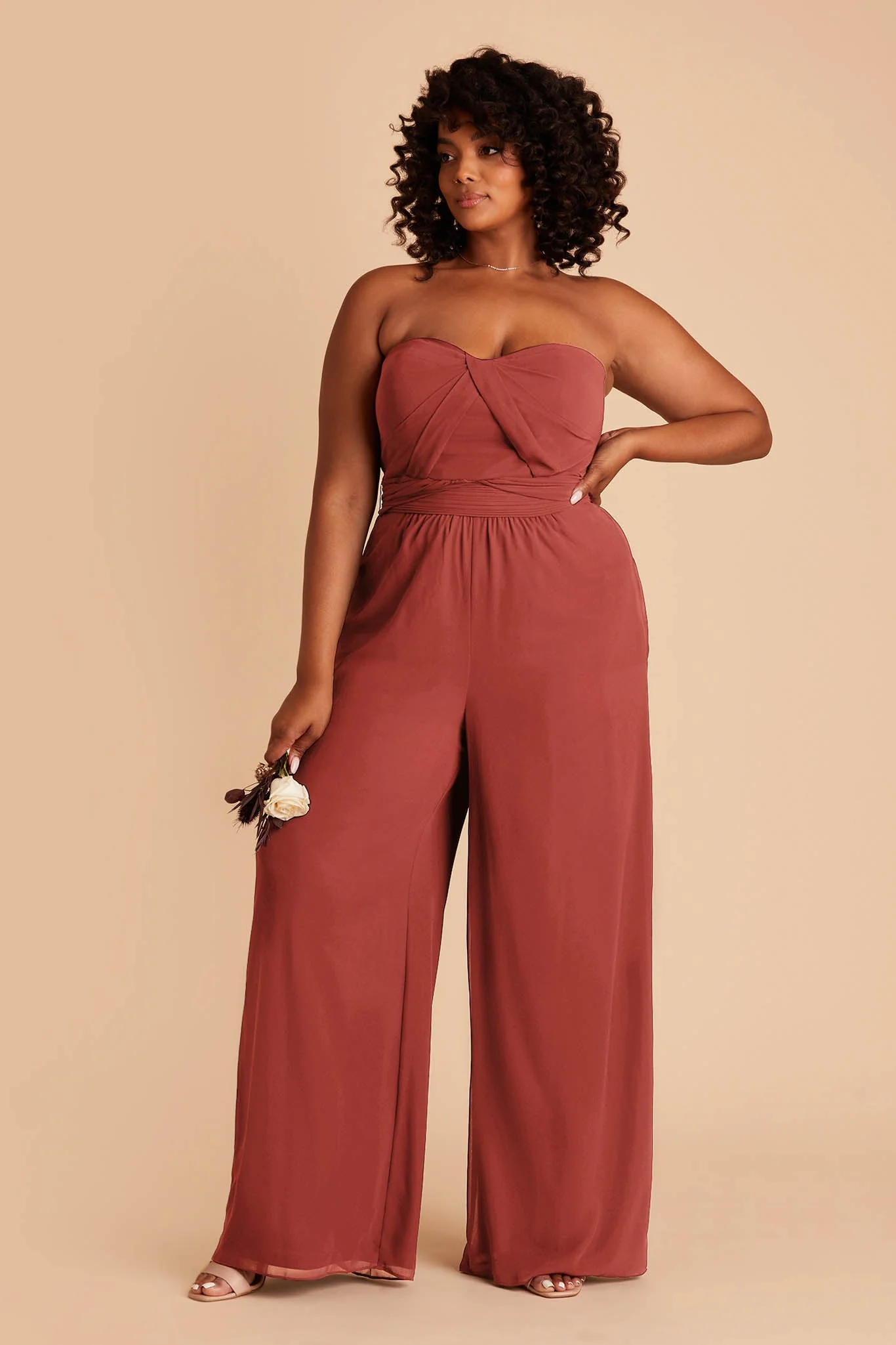 Gigi Chiffon Jumpsuit - Spice - Image 8