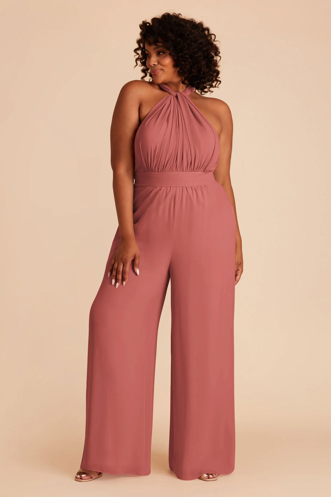 Gigi Chiffon Jumpsuit - Wild Rose - Image 8