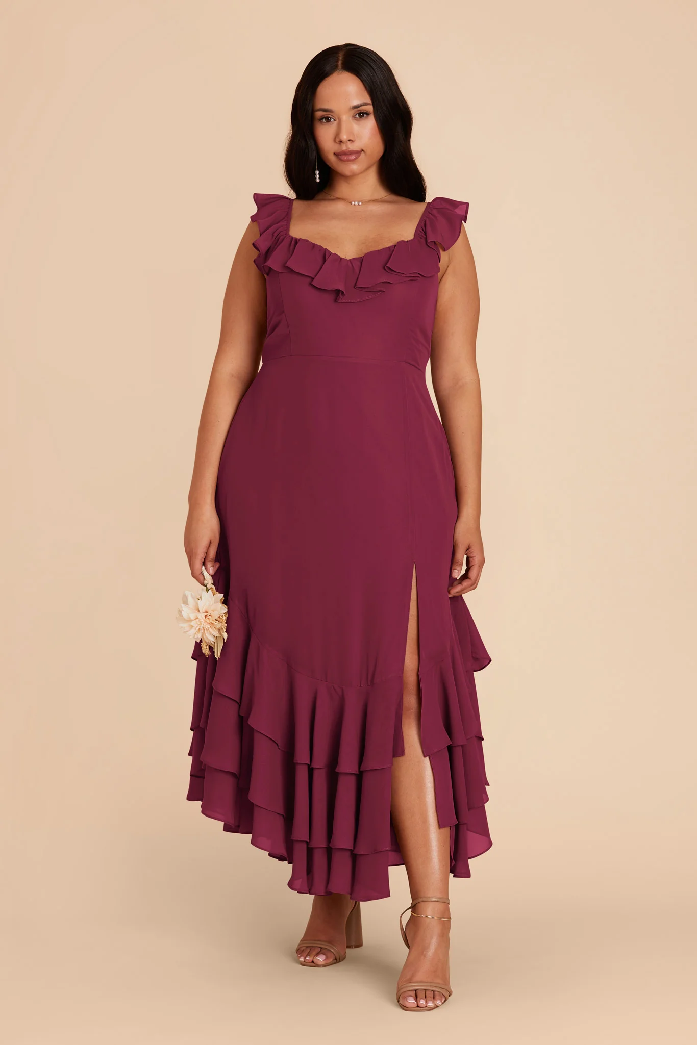 Ginny Chiffon Dress - Berry - Image 2