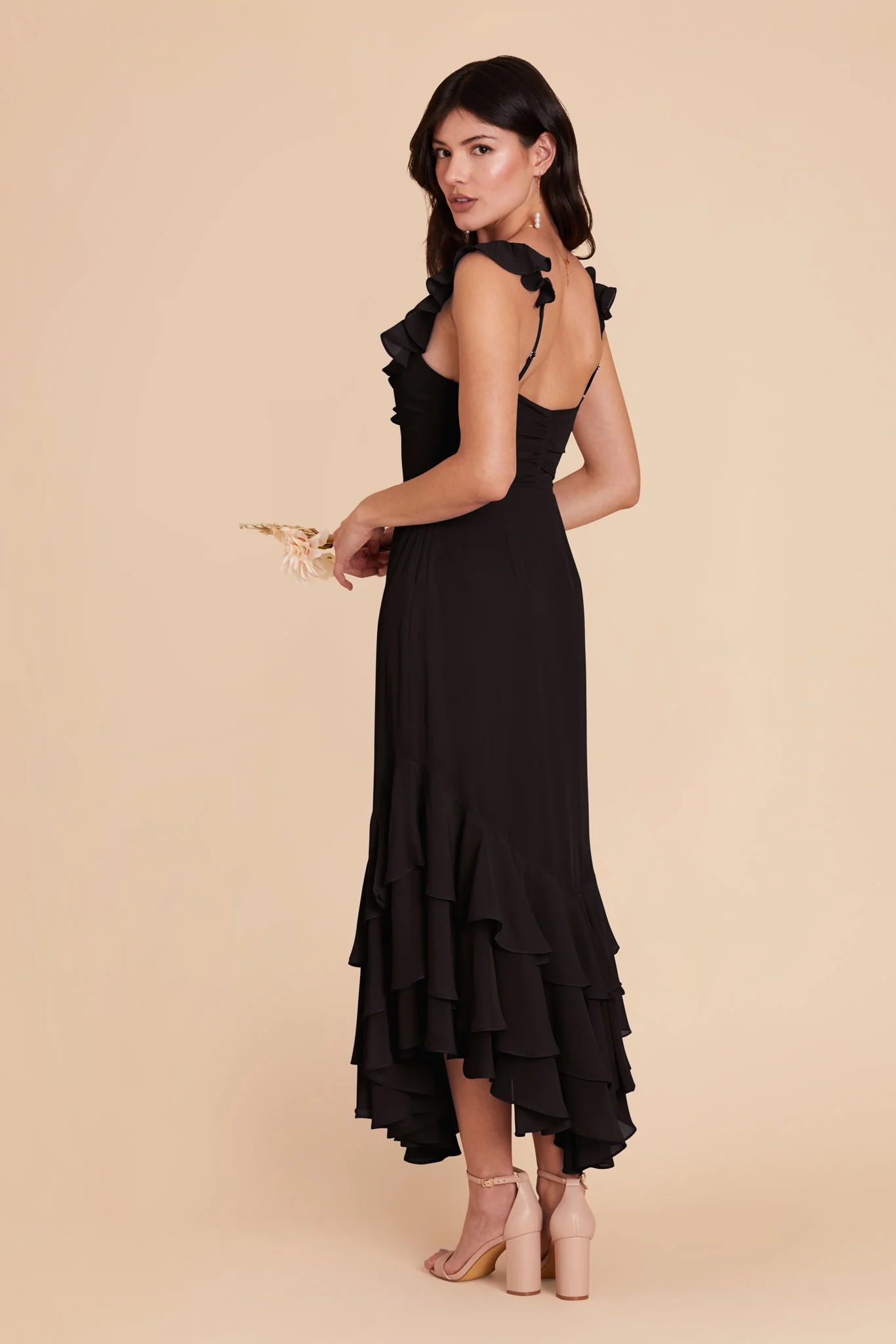 Ginny Chiffon Dress - Black - Image 5