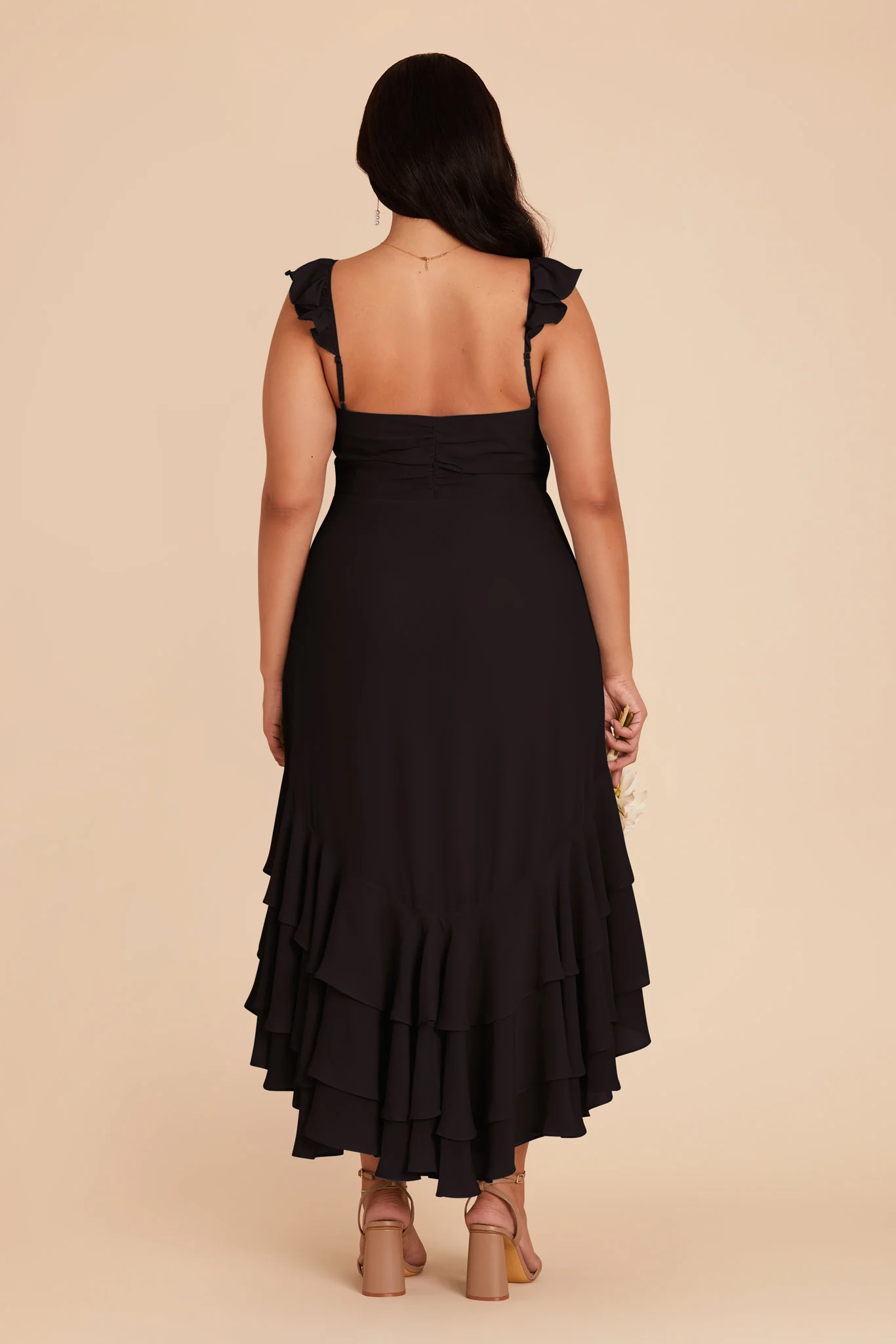 Ginny Chiffon Dress - Black - Image 9