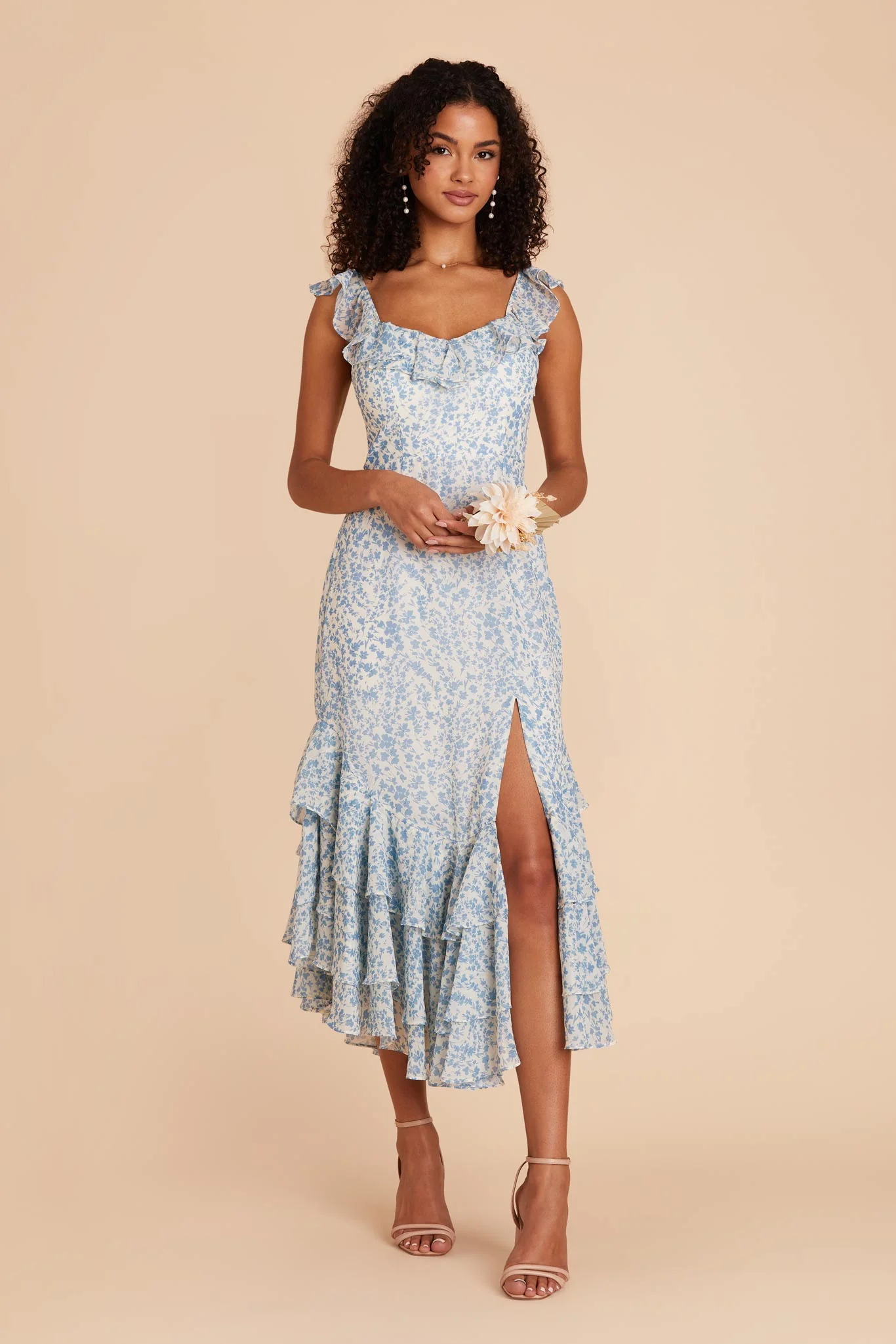 Ginny Chiffon Dress - Blue Dreamy Ditsy