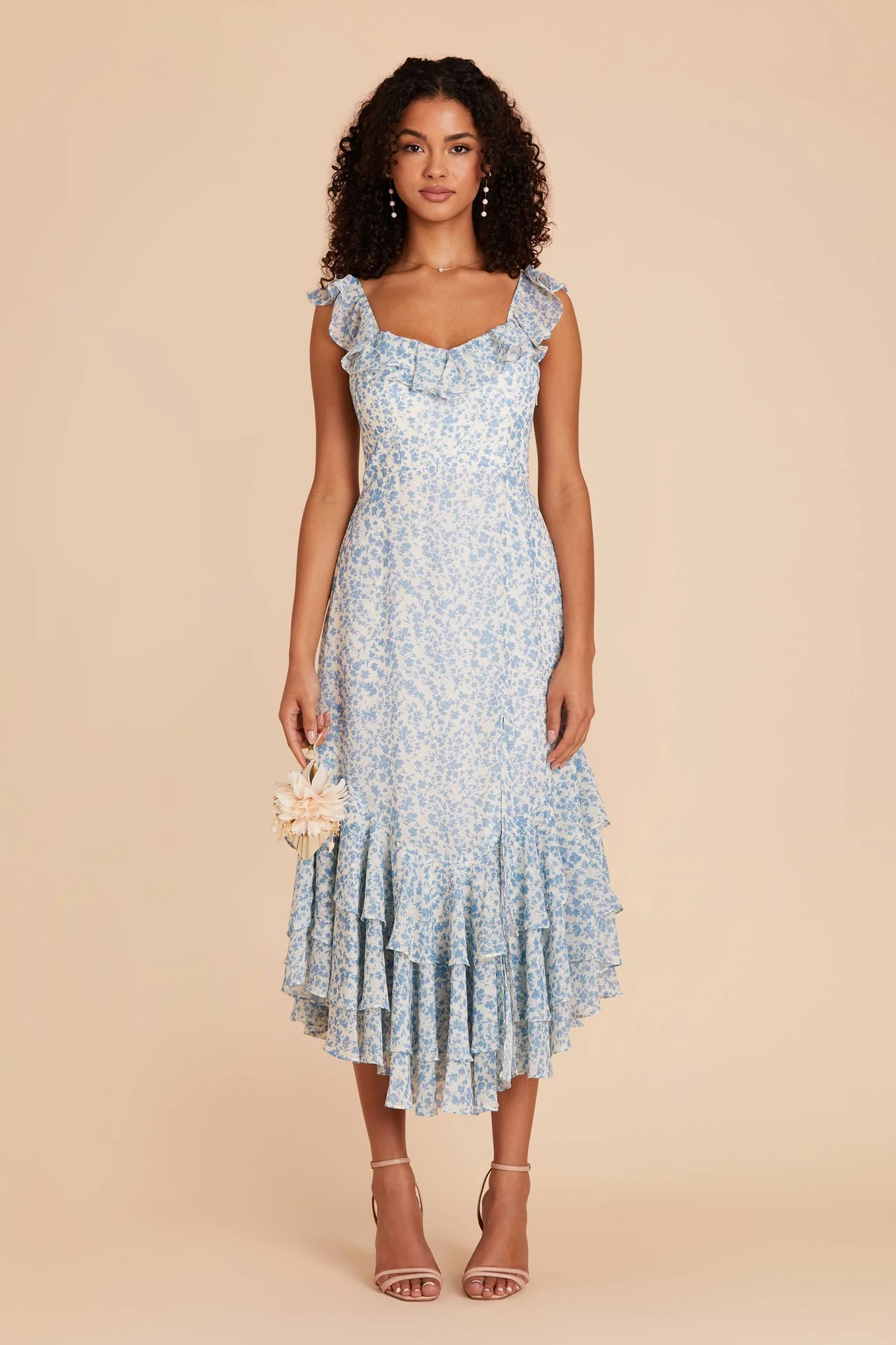 Ginny Chiffon Dress - Blue Dreamy Ditsy - Image 3