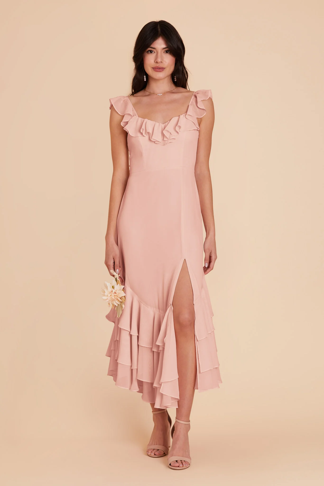 Ginny Chiffon Dress - Blush Pink
