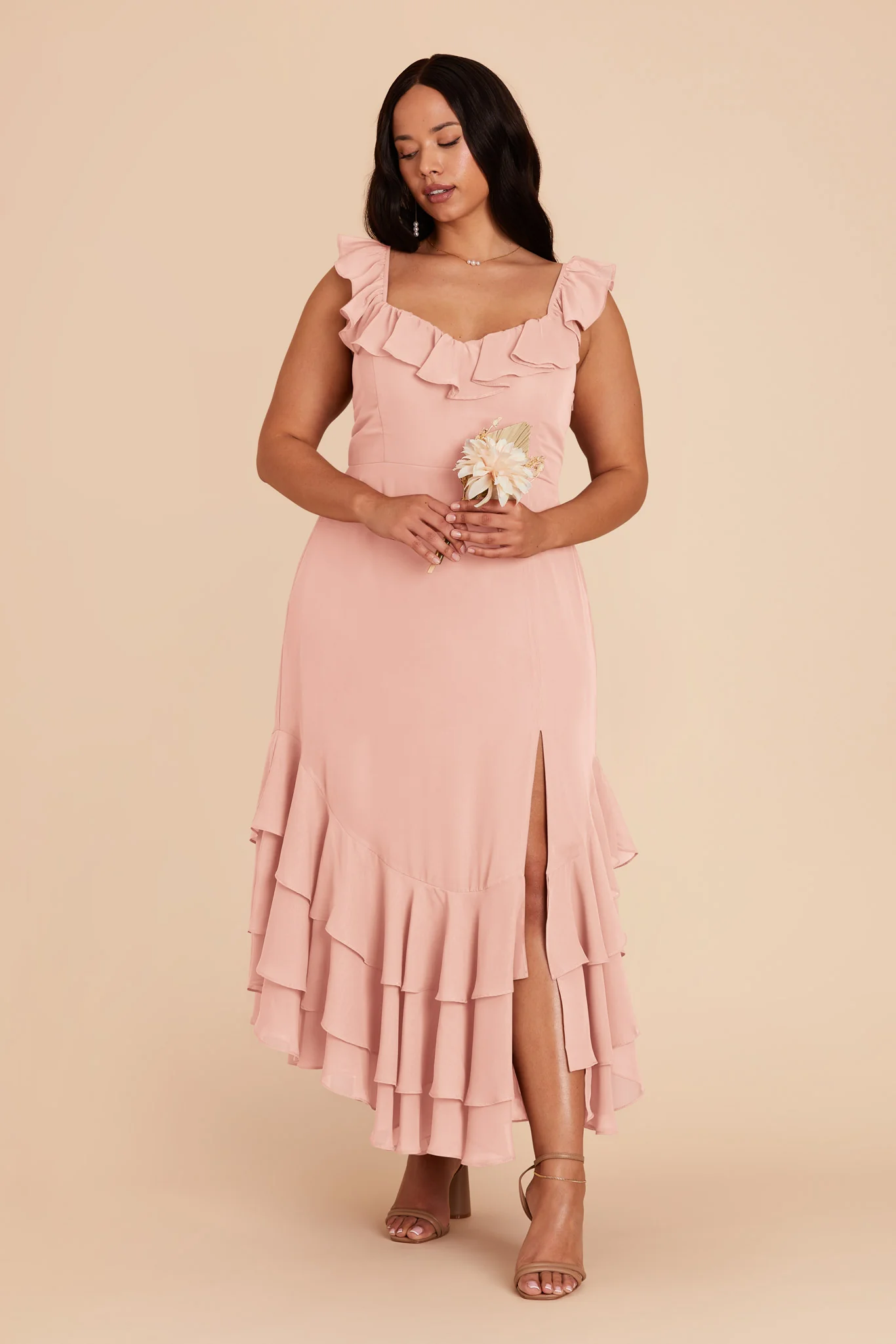 Ginny Chiffon Dress - Blush Pink - Image 2