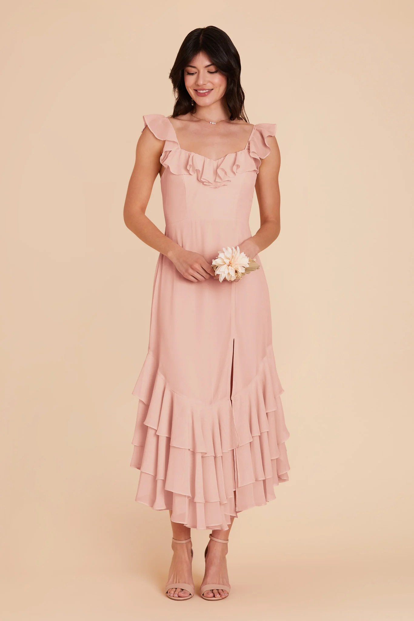 Ginny Chiffon Dress - Blush Pink - Image 4