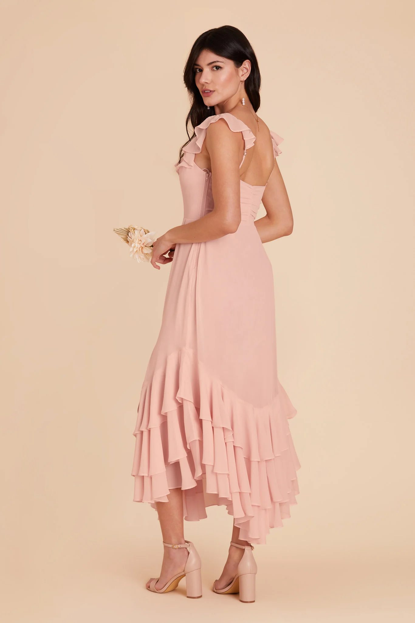 Ginny Chiffon Dress - Blush Pink - Image 5