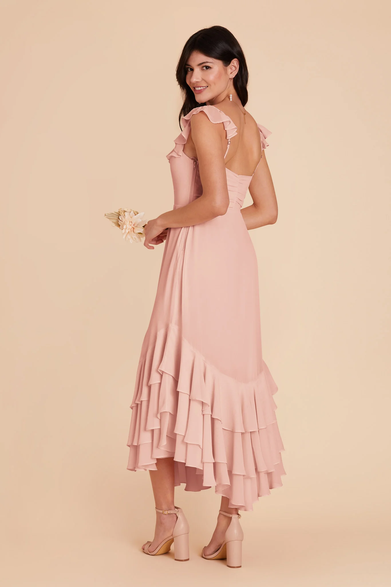 Ginny Chiffon Dress - Blush Pink - Image 6