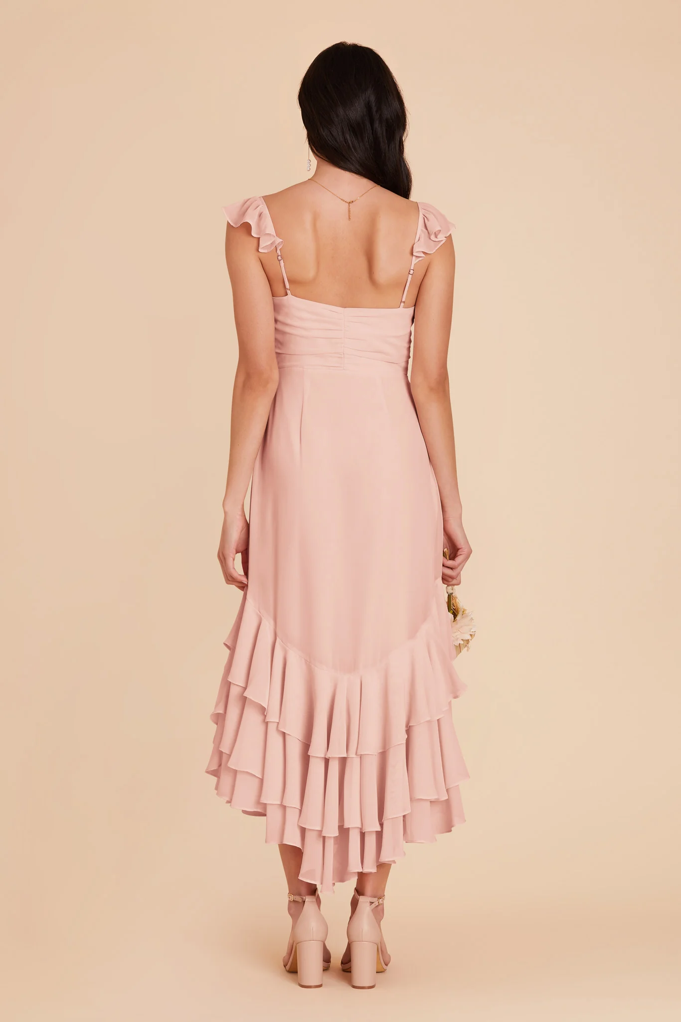 Ginny Chiffon Dress - Blush Pink - Image 7
