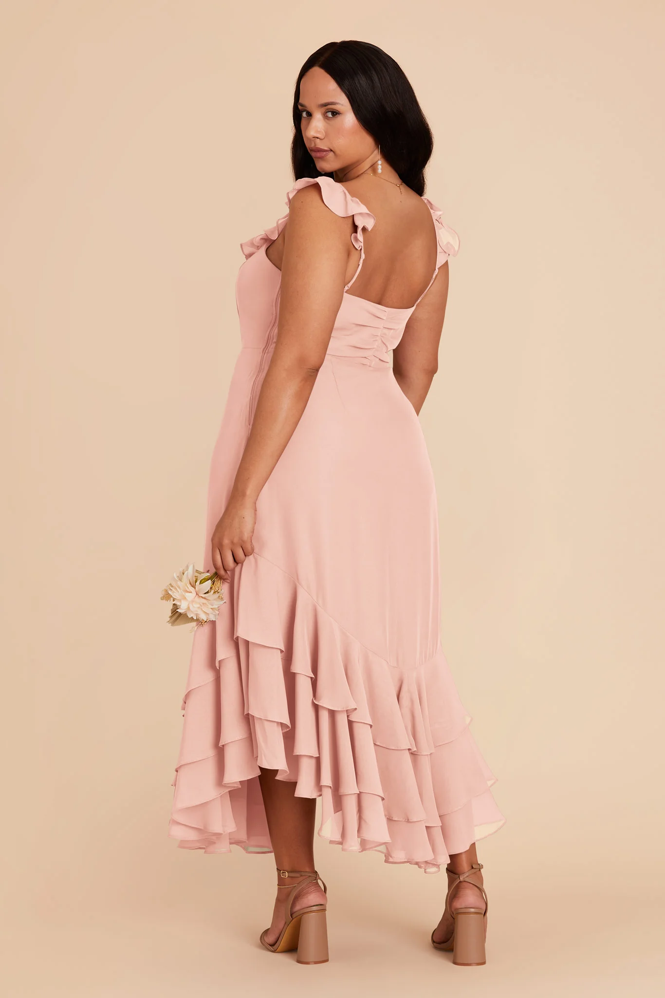 Ginny Chiffon Dress - Blush Pink - Image 8