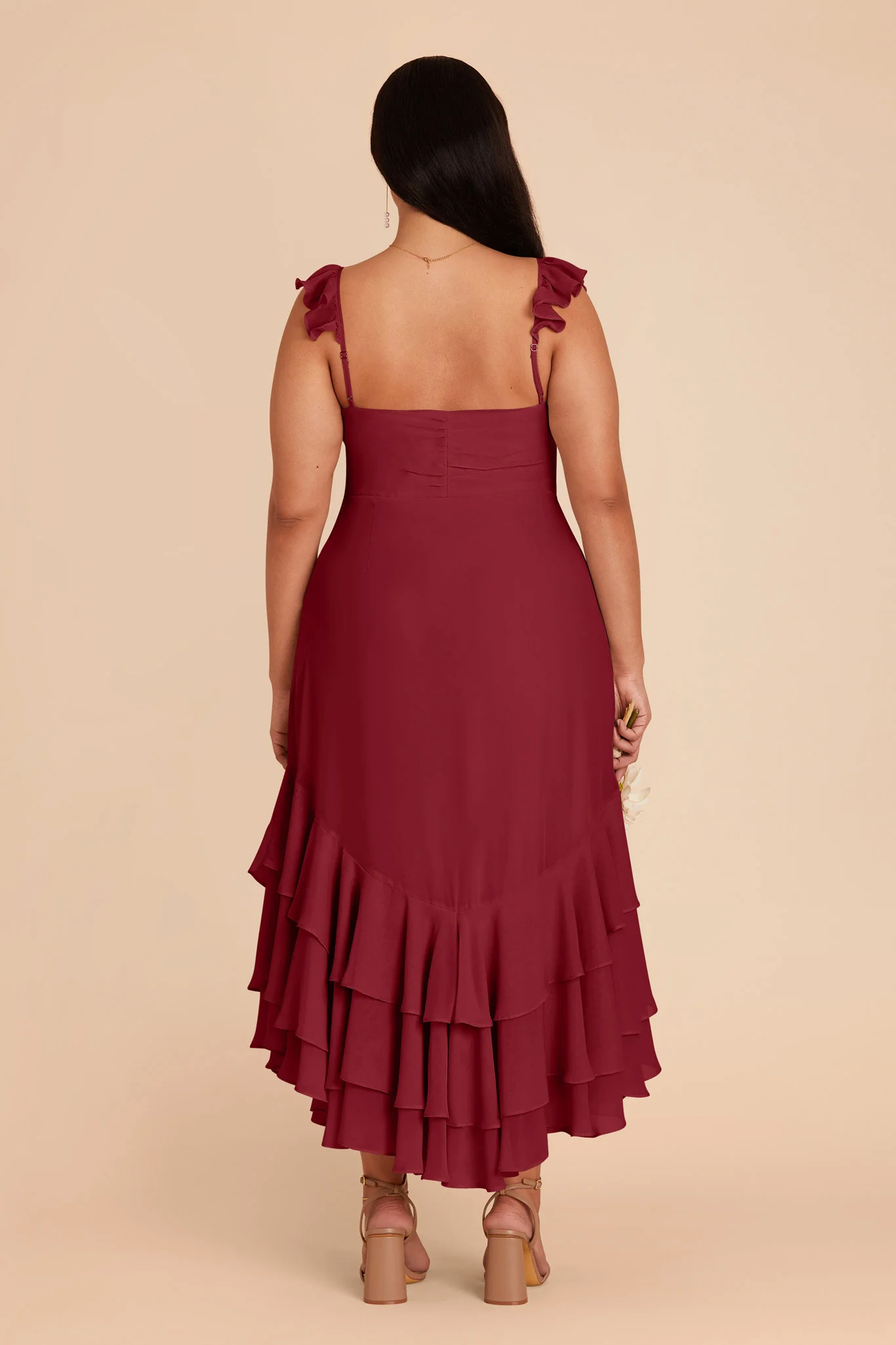 Ginny Chiffon Dress - Burgundy - Image 9