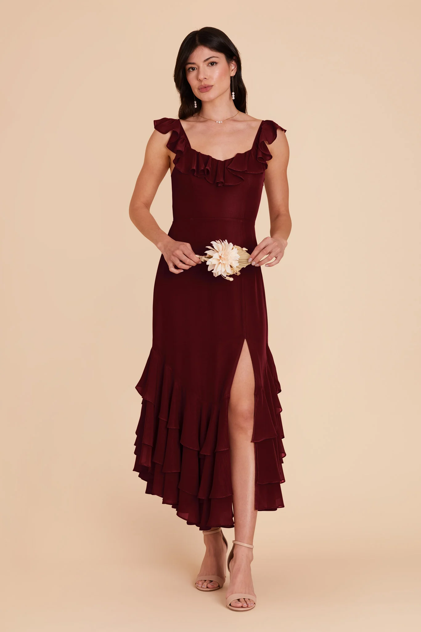 Ginny Chiffon Dress - Cabernet