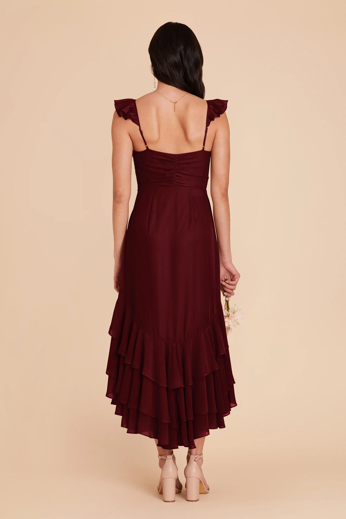 Ginny Chiffon Dress - Cabernet - Image 6