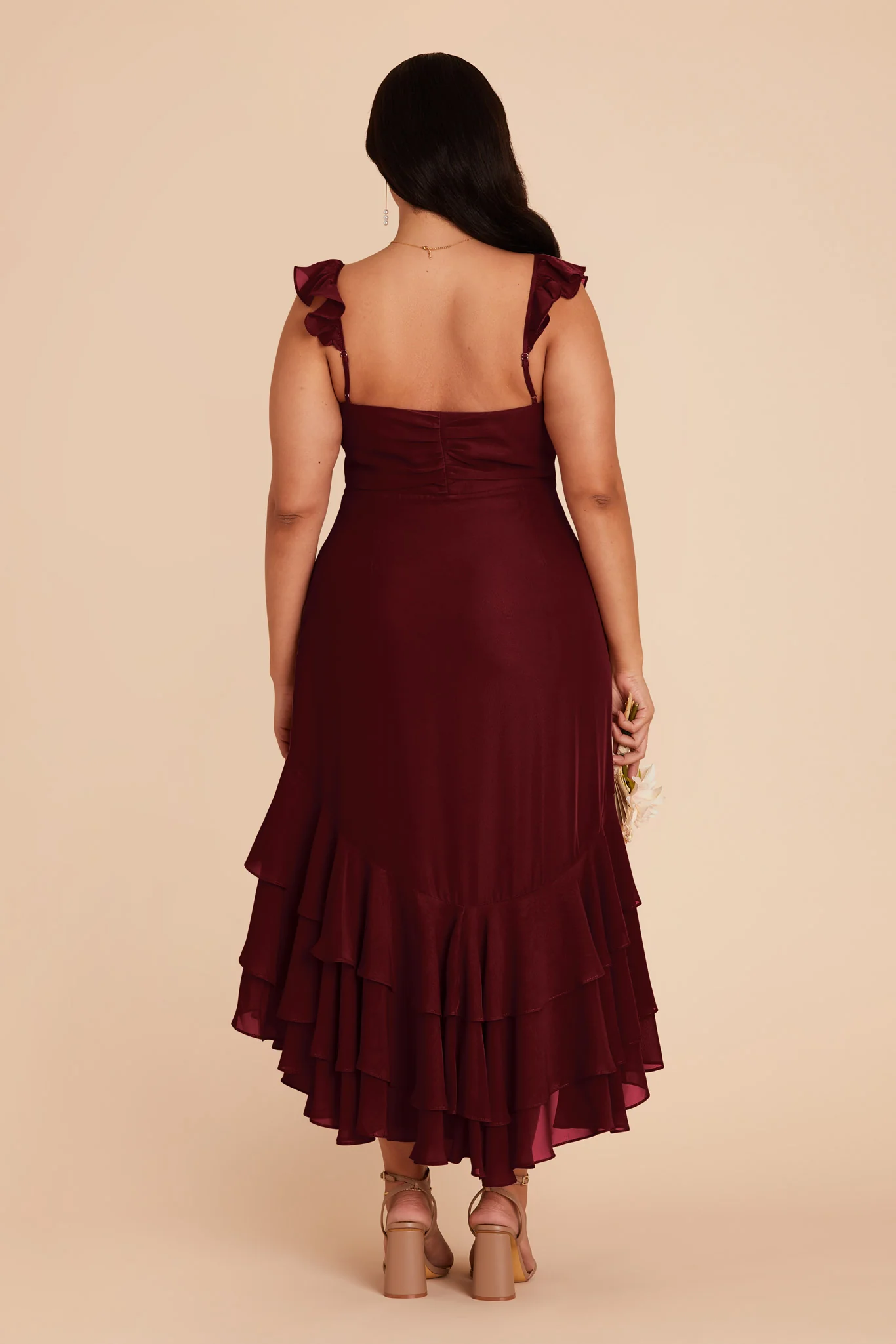 Ginny Chiffon Dress - Cabernet - Image 8
