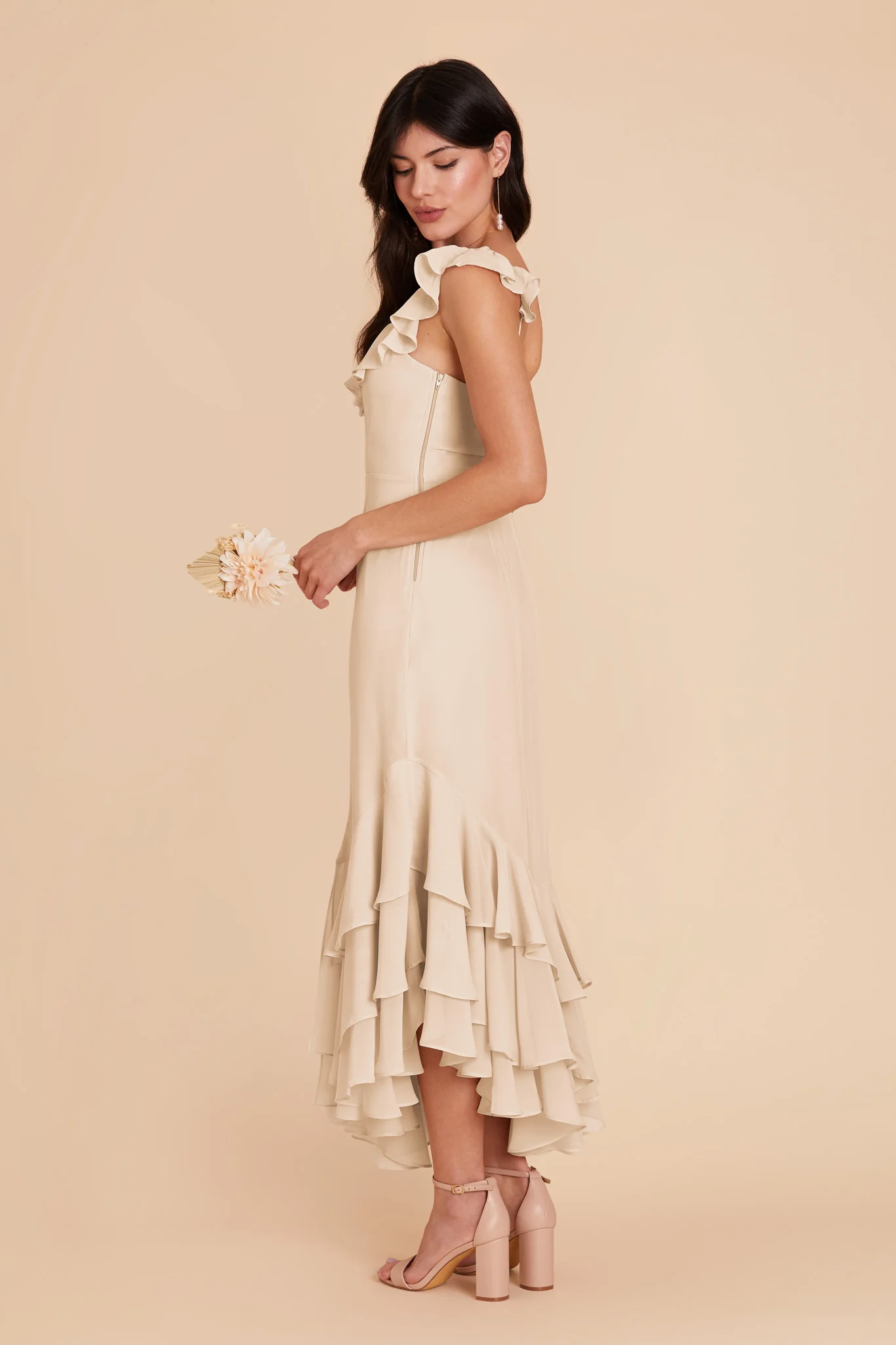 Ginny Chiffon Dress - Champagne - Image 4