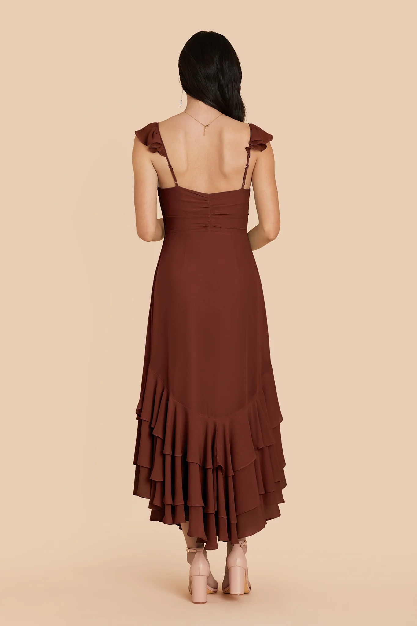 Ginny Chiffon Dress - Cognac - Image 5