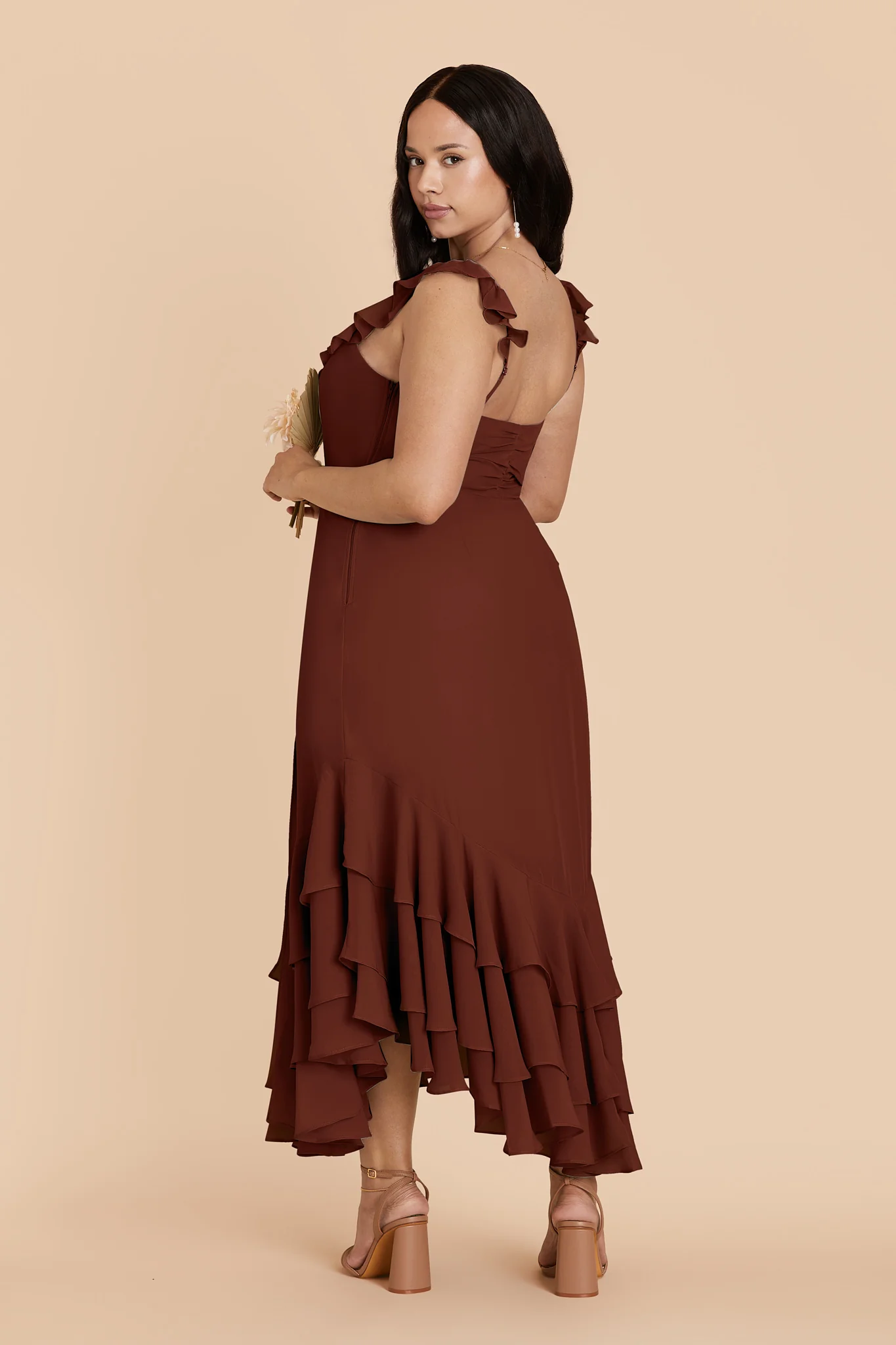 Ginny Chiffon Dress - Cognac - Image 6