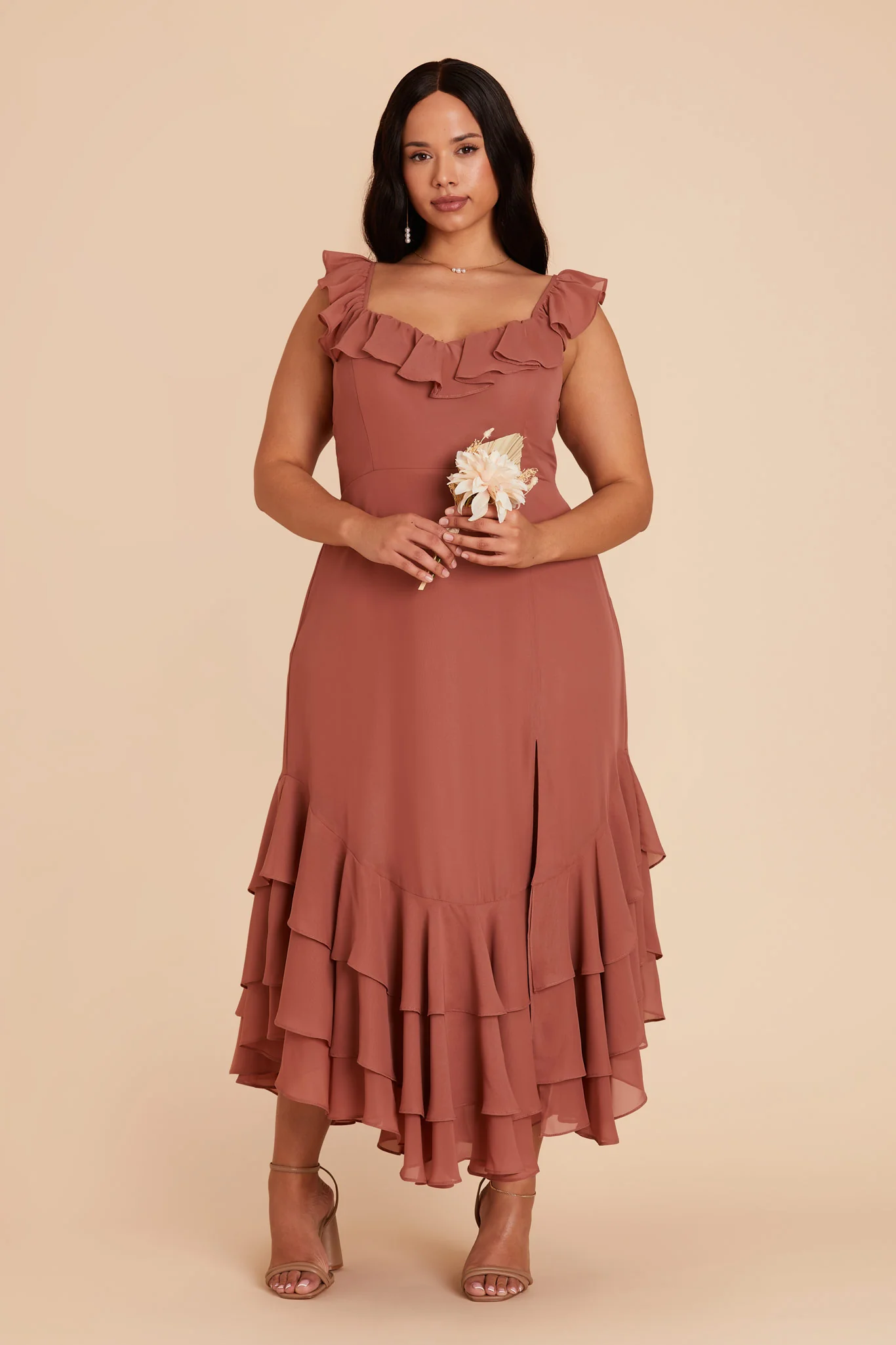 Ginny Chiffon Dress - Desert Rose - Image 2