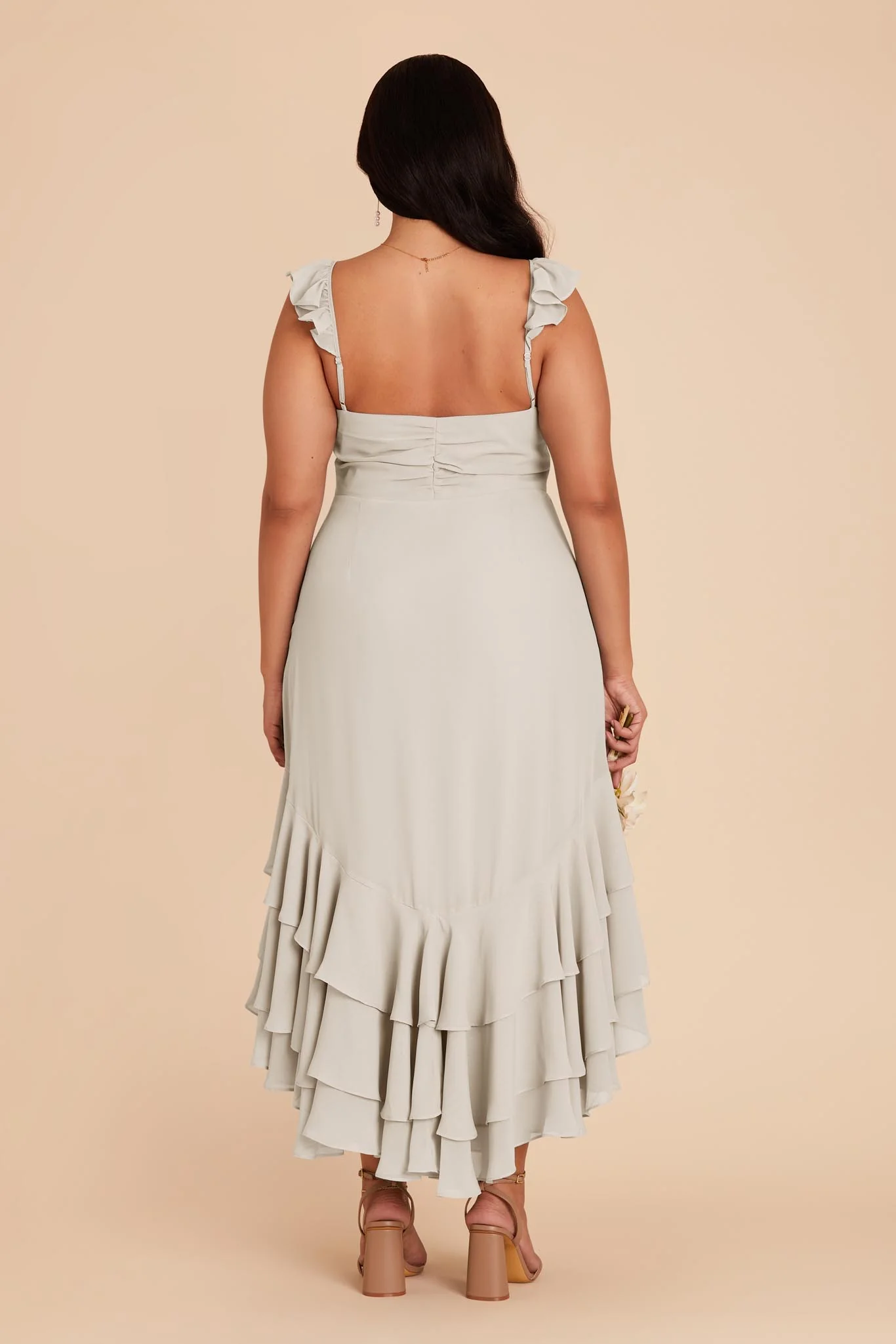 Ginny Chiffon Dress - Dove Gray - Image 10