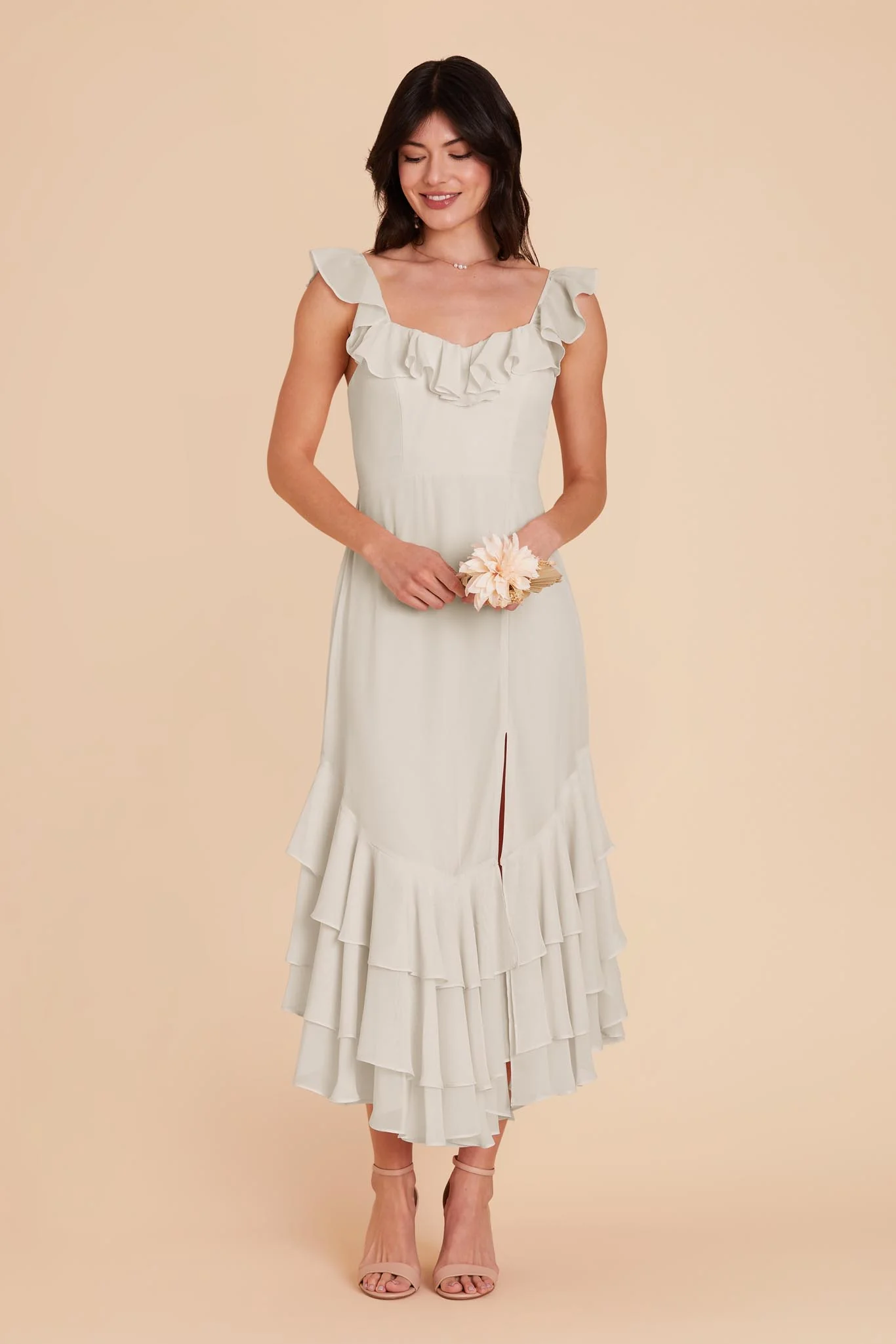 Ginny Chiffon Dress - Dove Gray - Image 4