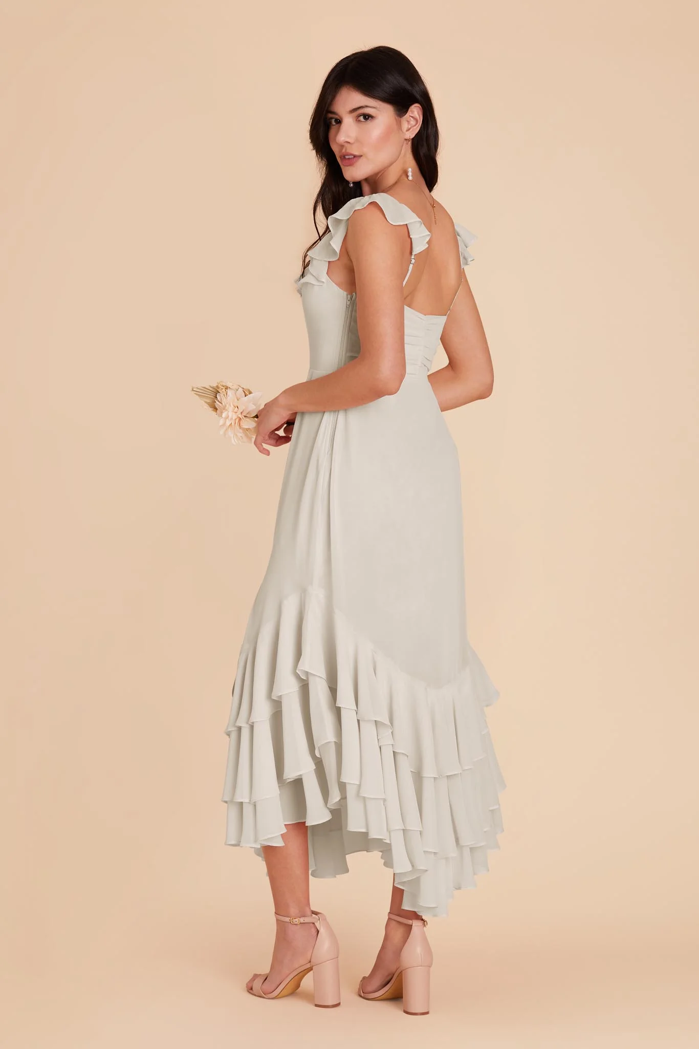 Ginny Chiffon Dress - Dove Gray - Image 5