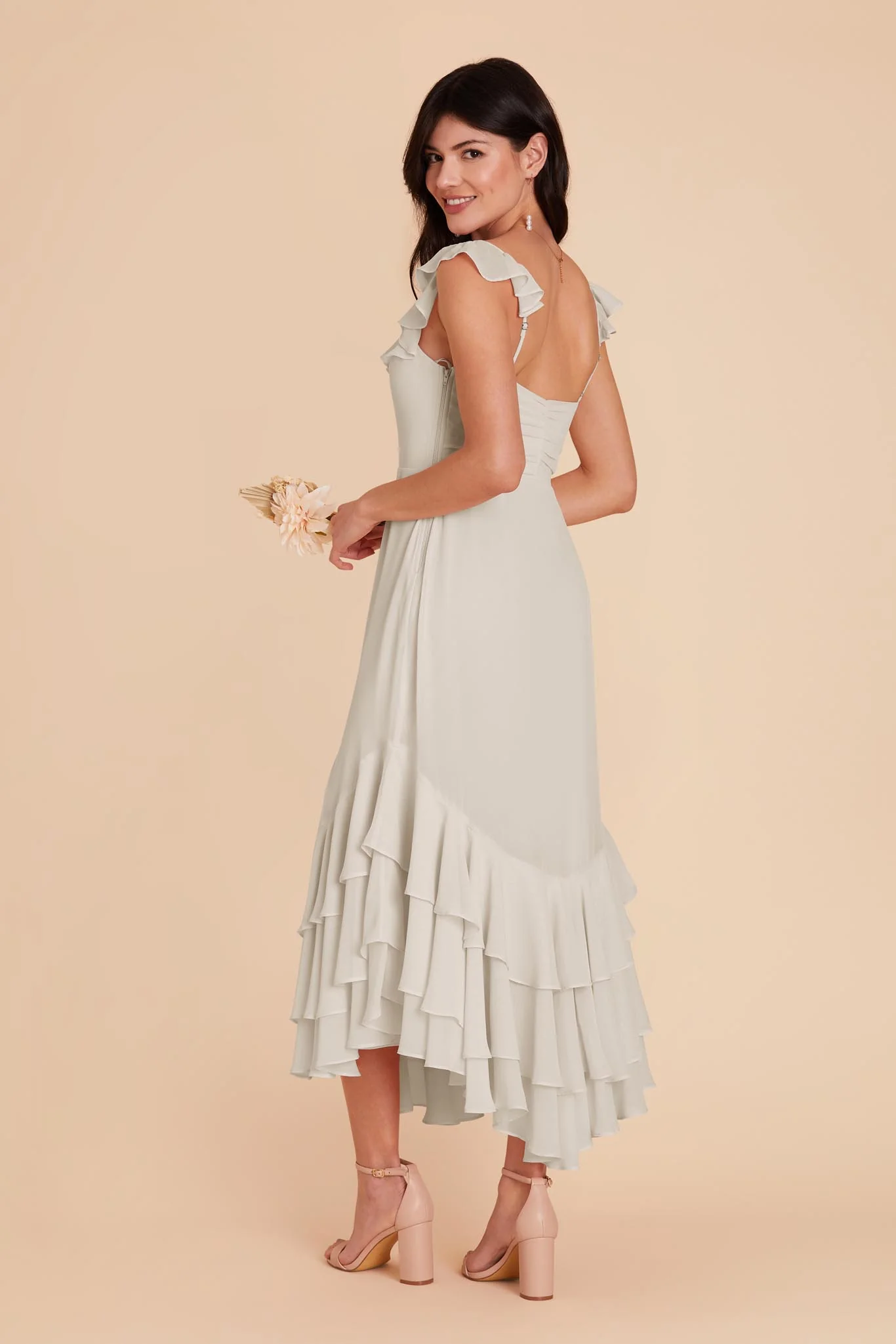 Ginny Chiffon Dress - Dove Gray - Image 6