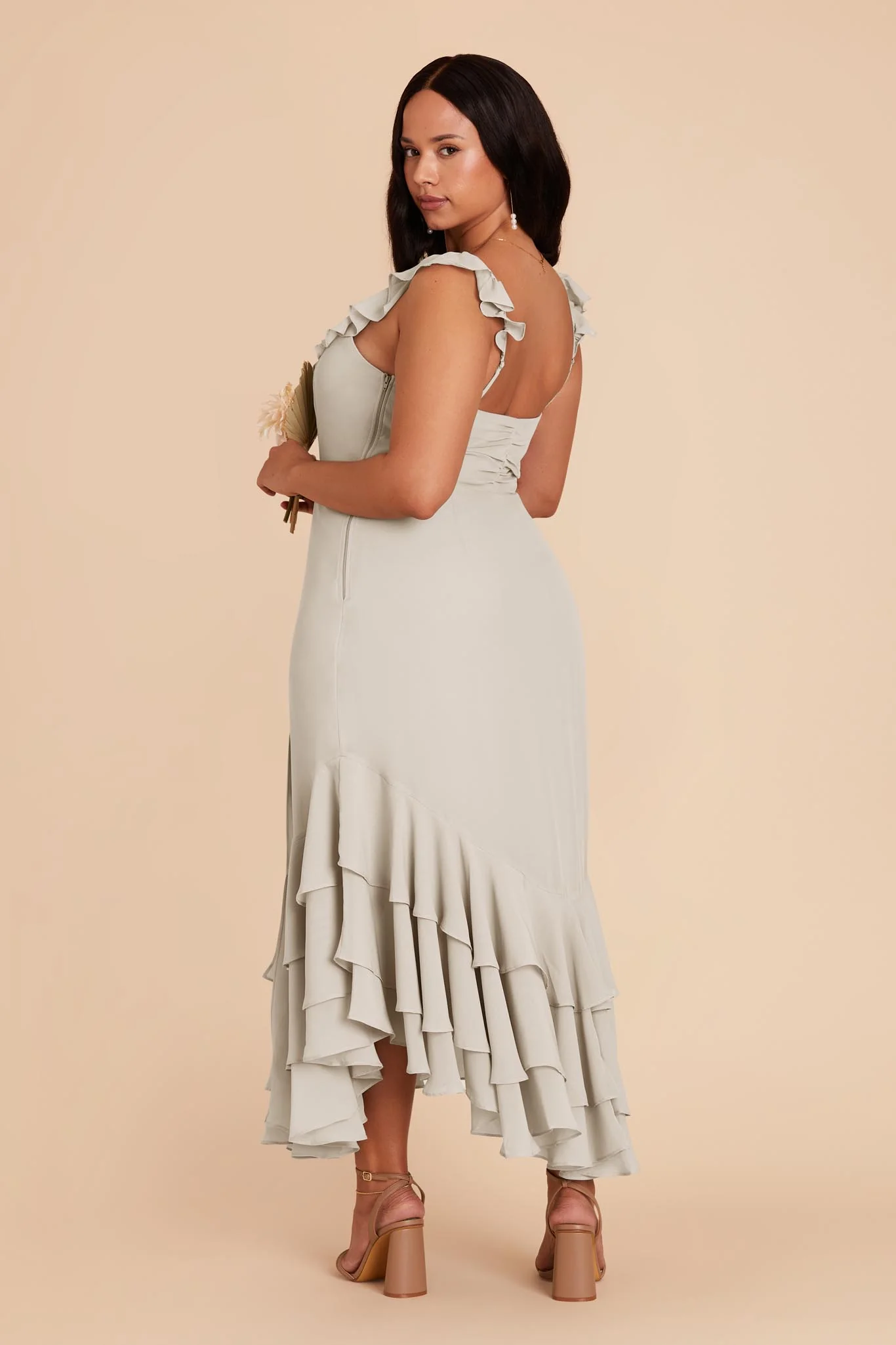 Ginny Chiffon Dress - Dove Gray - Image 9