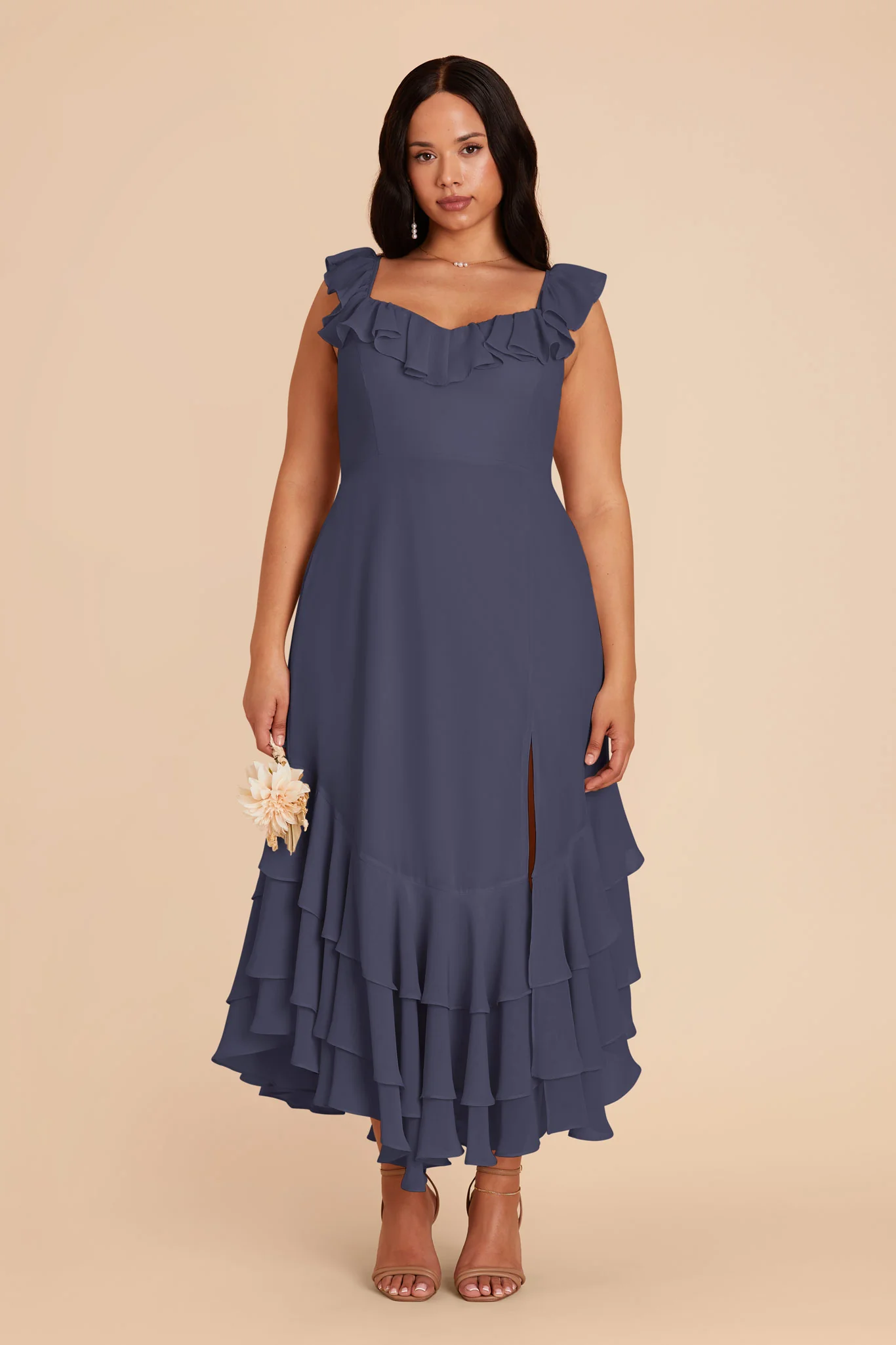 Ginny Chiffon Dress - Dusk Blue - Image 7