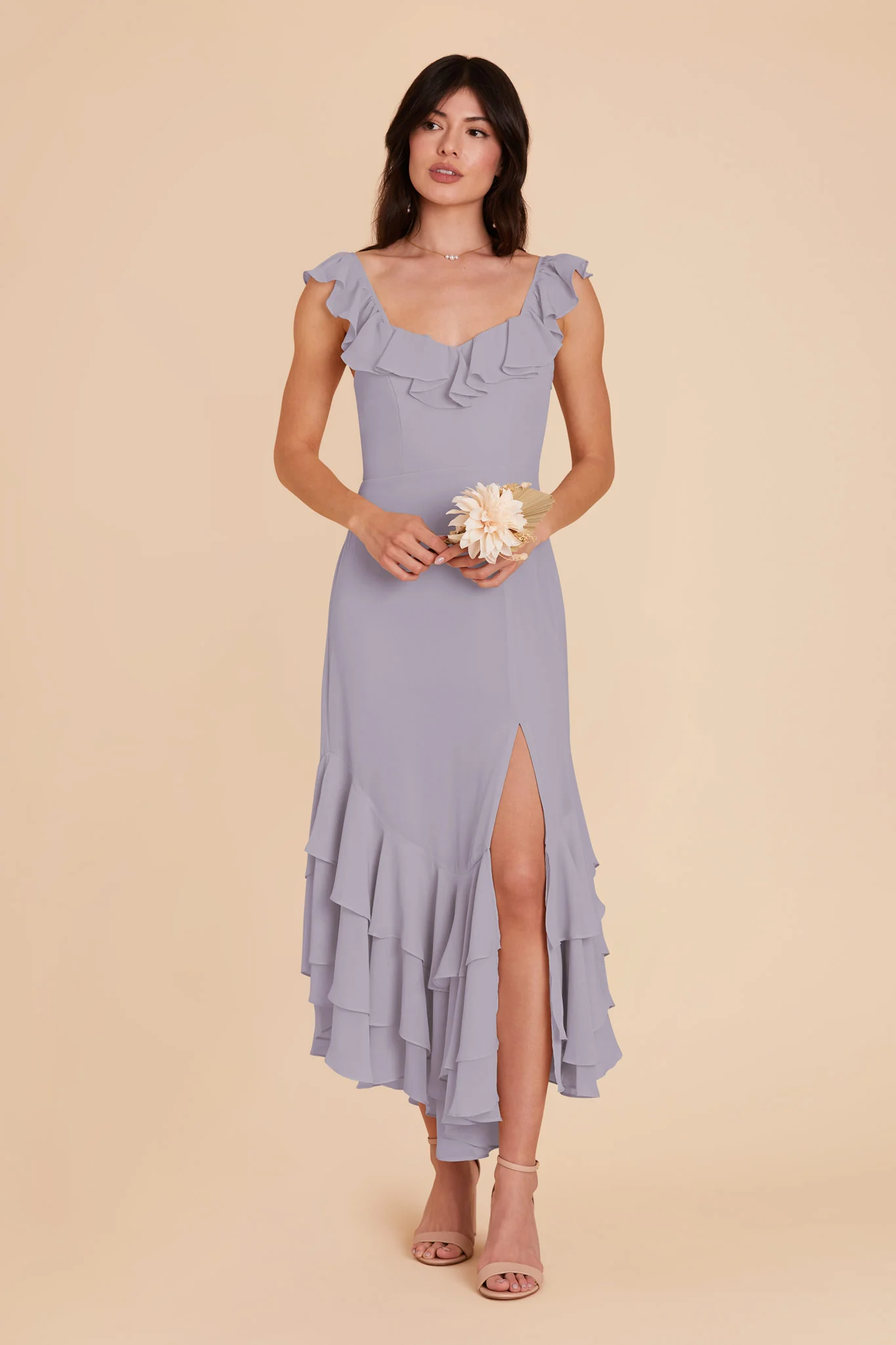 Ginny Chiffon Dress - Dusty Lilac - Image 3
