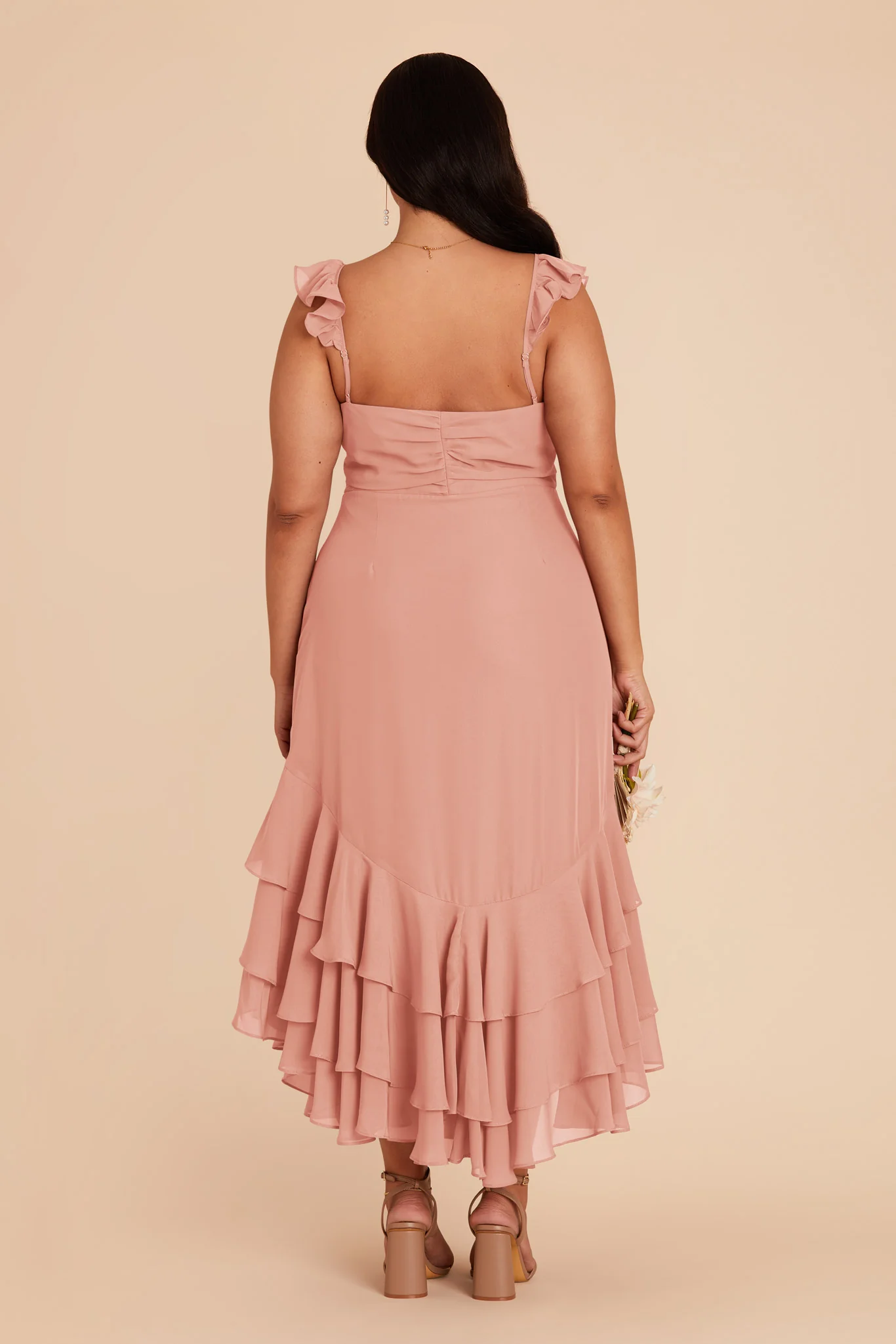 Ginny Chiffon Dress - Dusty Rose - Image 10