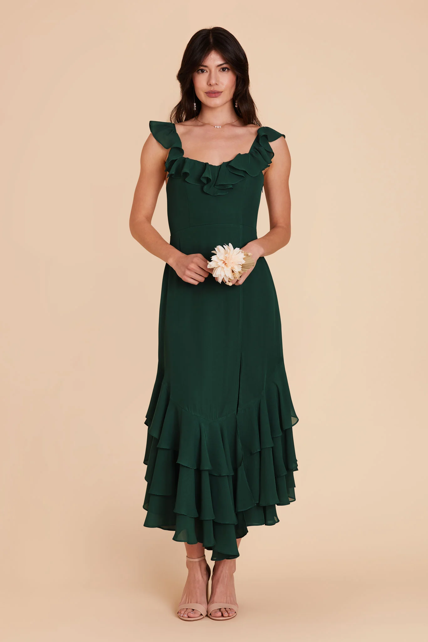 Ginny Chiffon Dress - Emerald