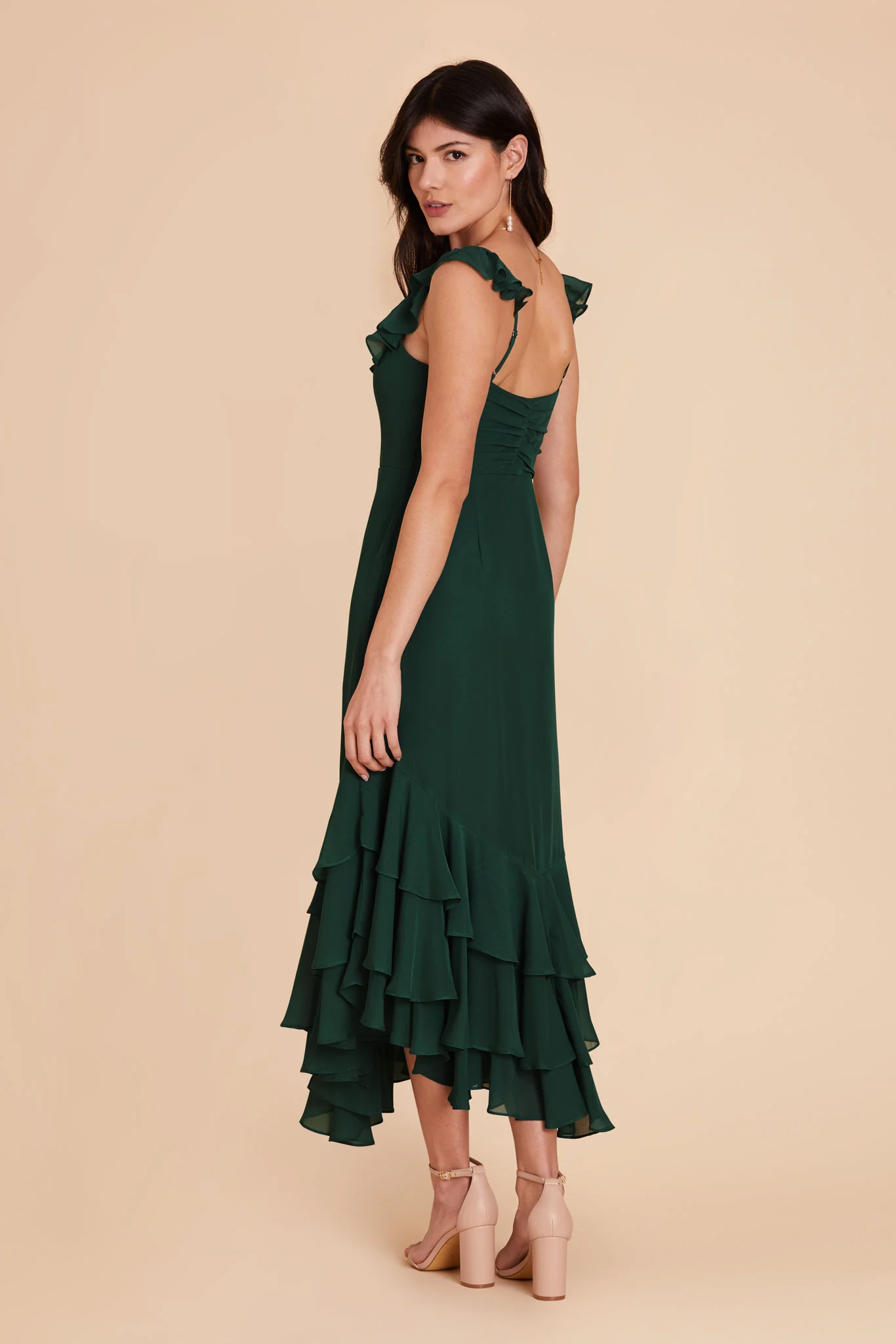 Ginny Chiffon Dress - Emerald - Image 4