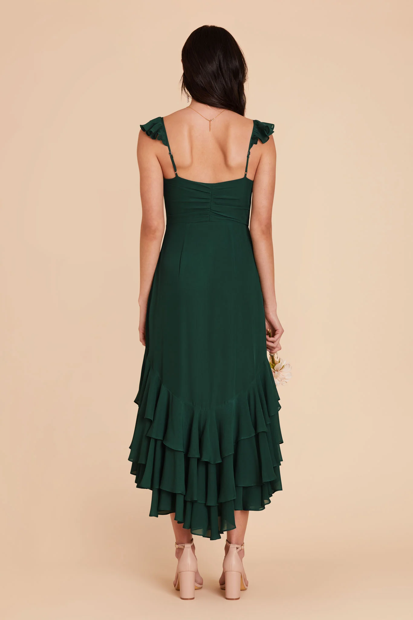 Ginny Chiffon Dress - Emerald - Image 6