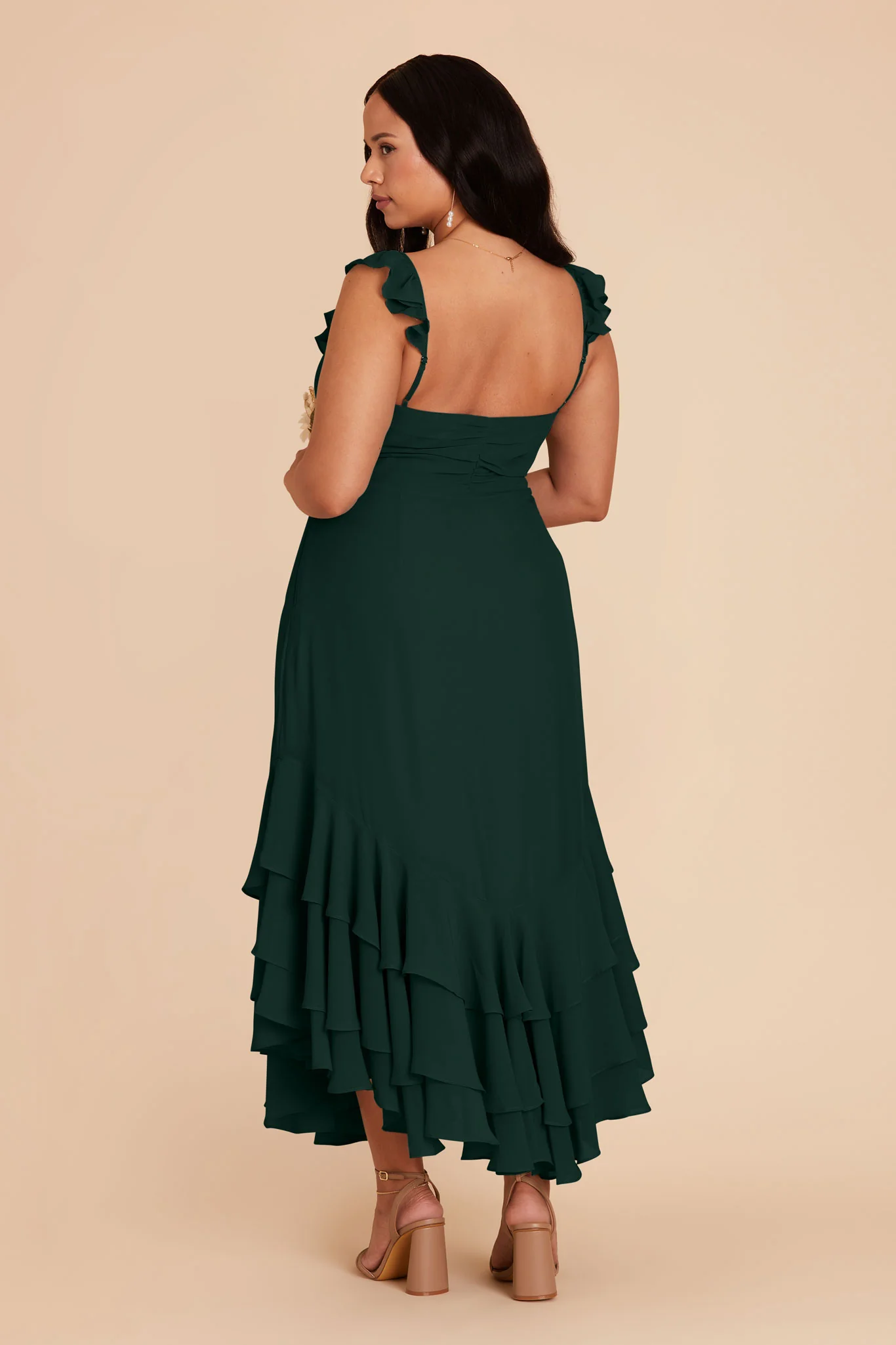 Ginny Chiffon Dress - Emerald - Image 7