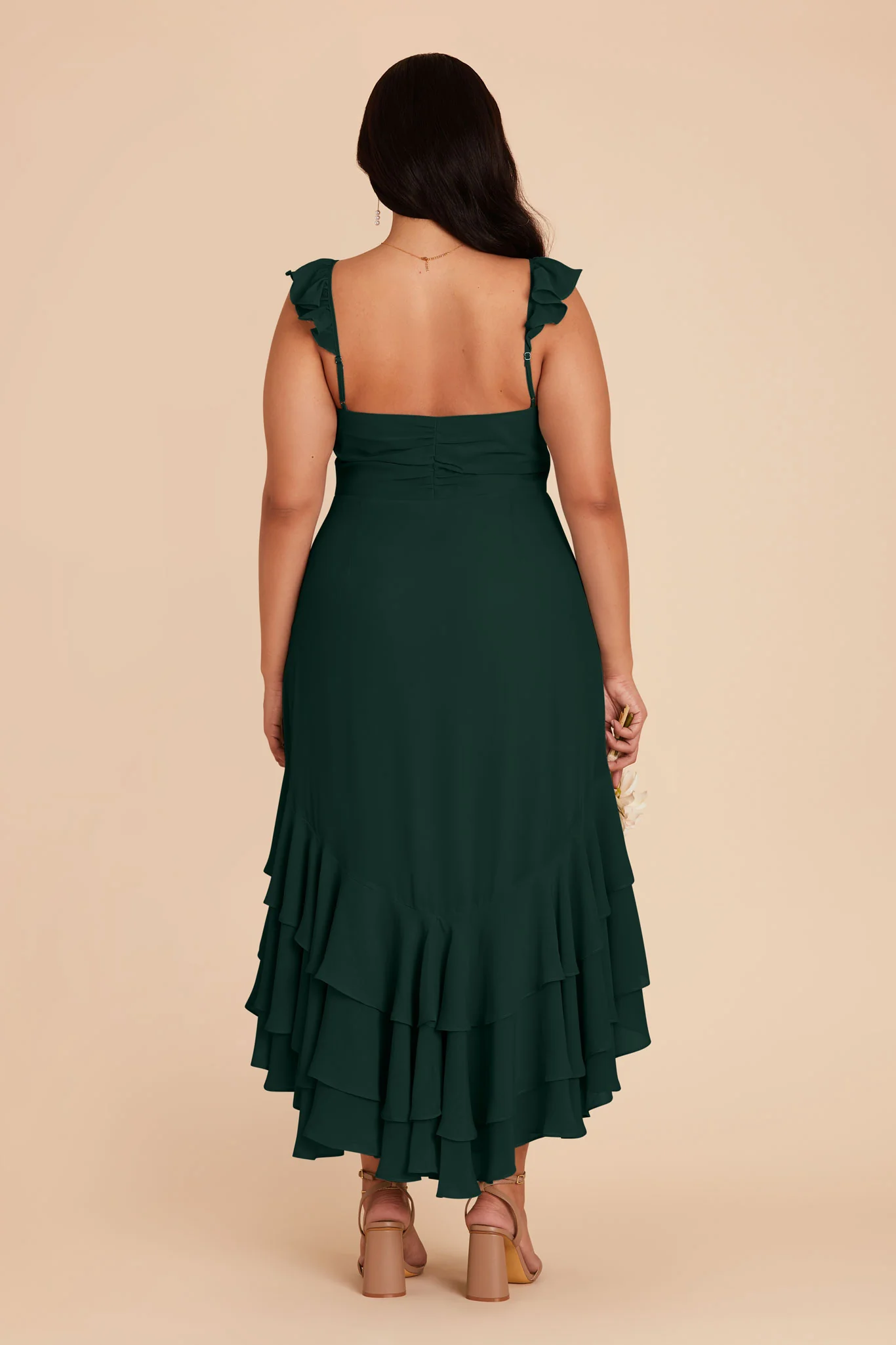 Ginny Chiffon Dress - Emerald - Image 8