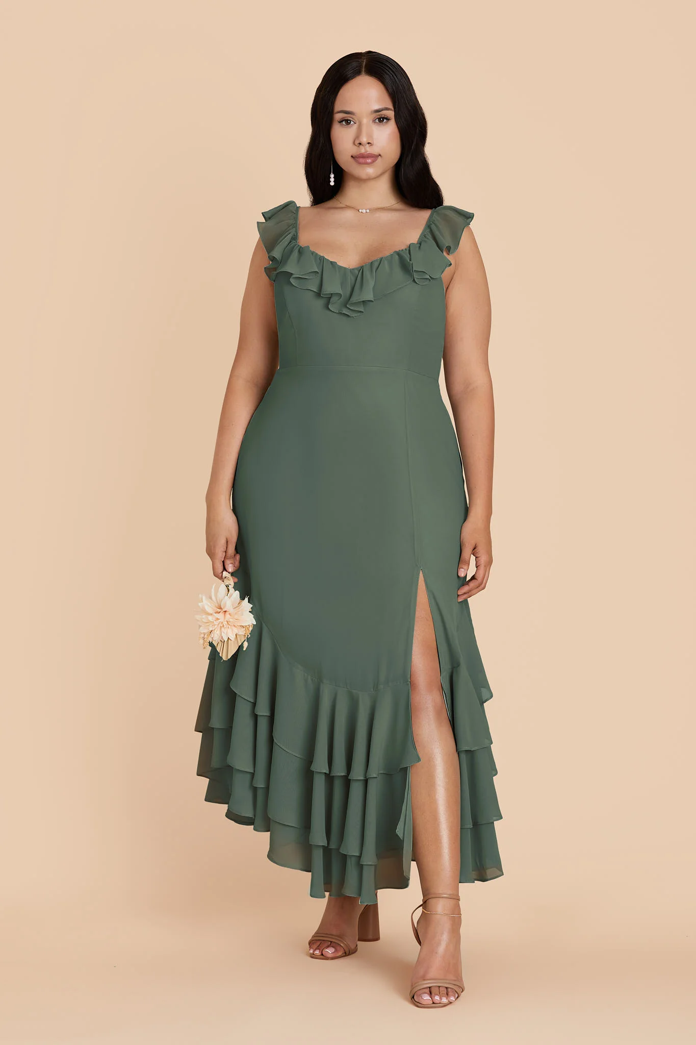 Ginny Chiffon Dress - Eucalyptus - Image 2