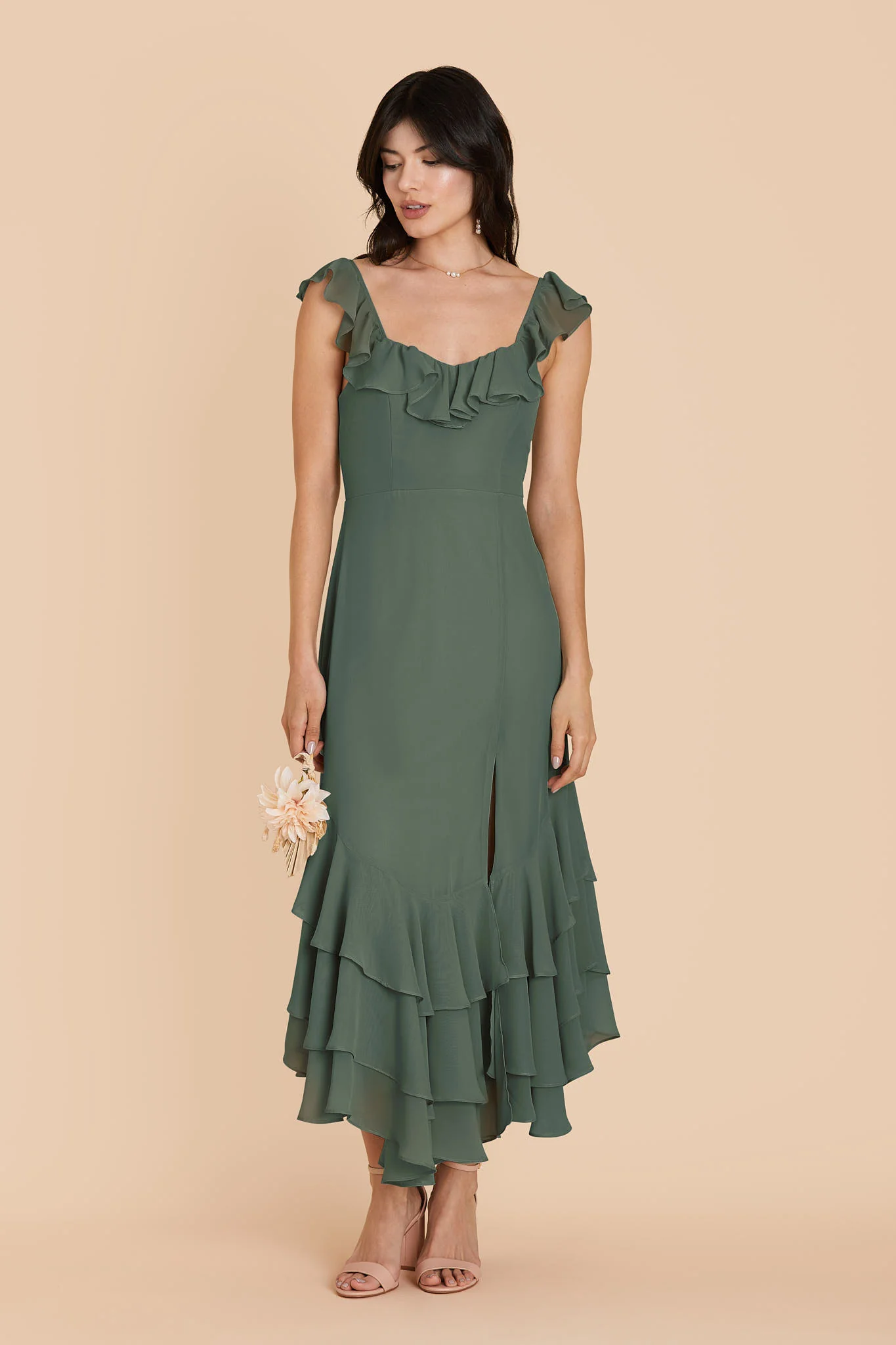 Ginny Chiffon Dress - Eucalyptus - Image 3