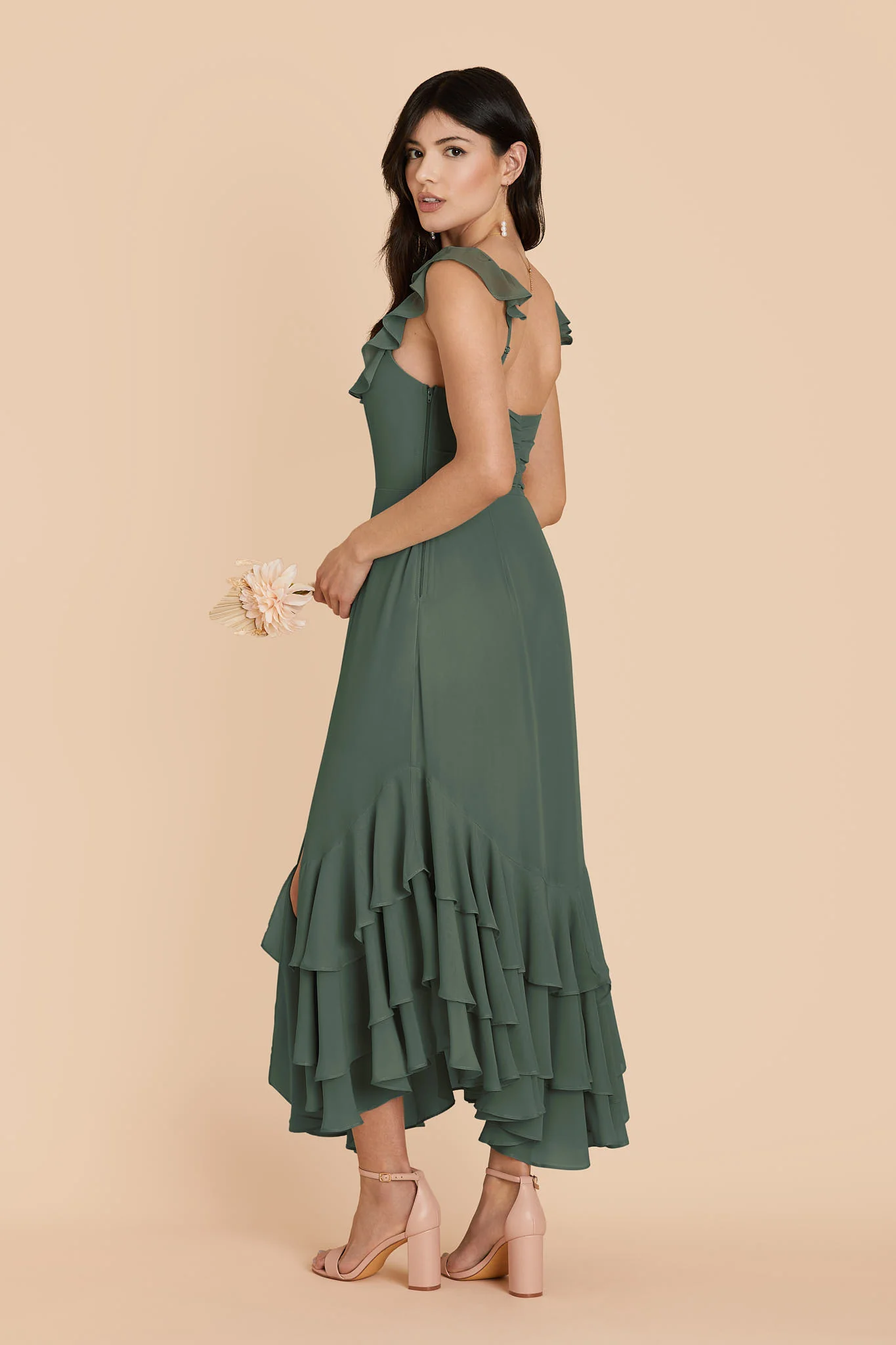 Ginny Chiffon Dress - Eucalyptus - Image 4