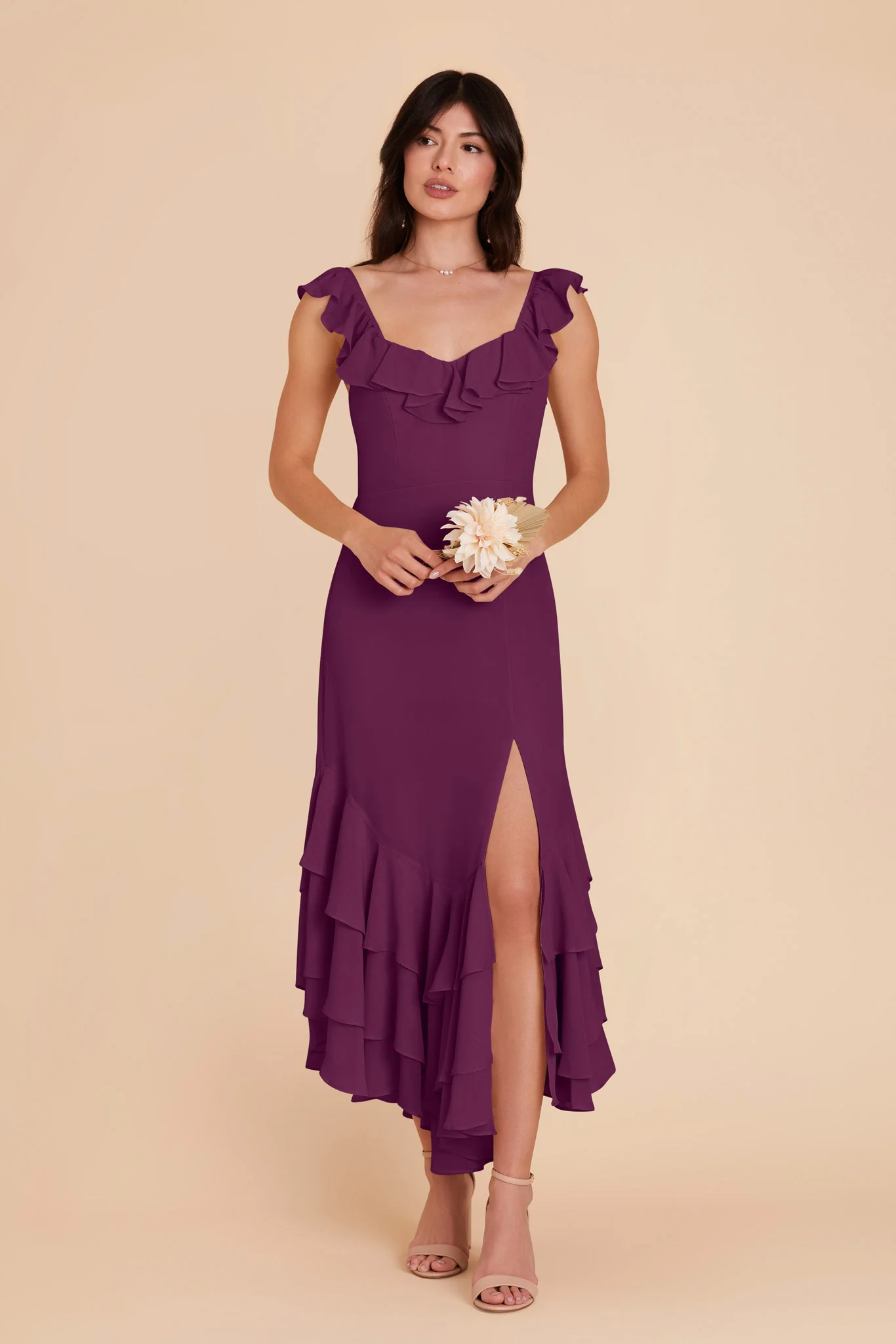 Ginny Chiffon Dress - Fig