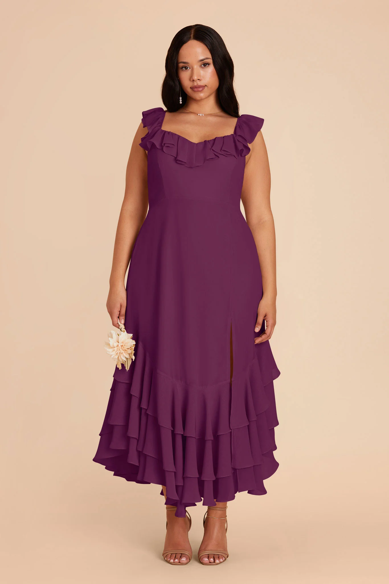 Ginny Chiffon Dress - Fig - Image 2
