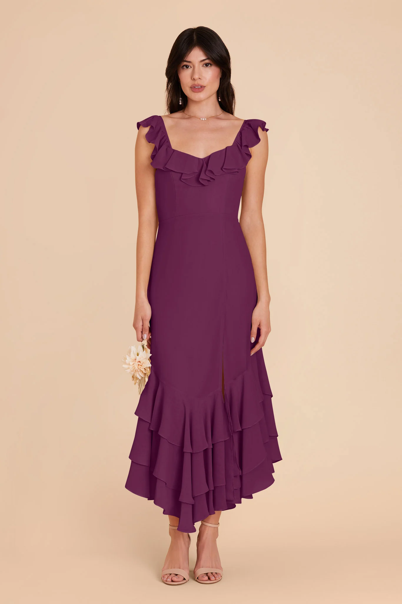 Ginny Chiffon Dress - Fig - Image 3
